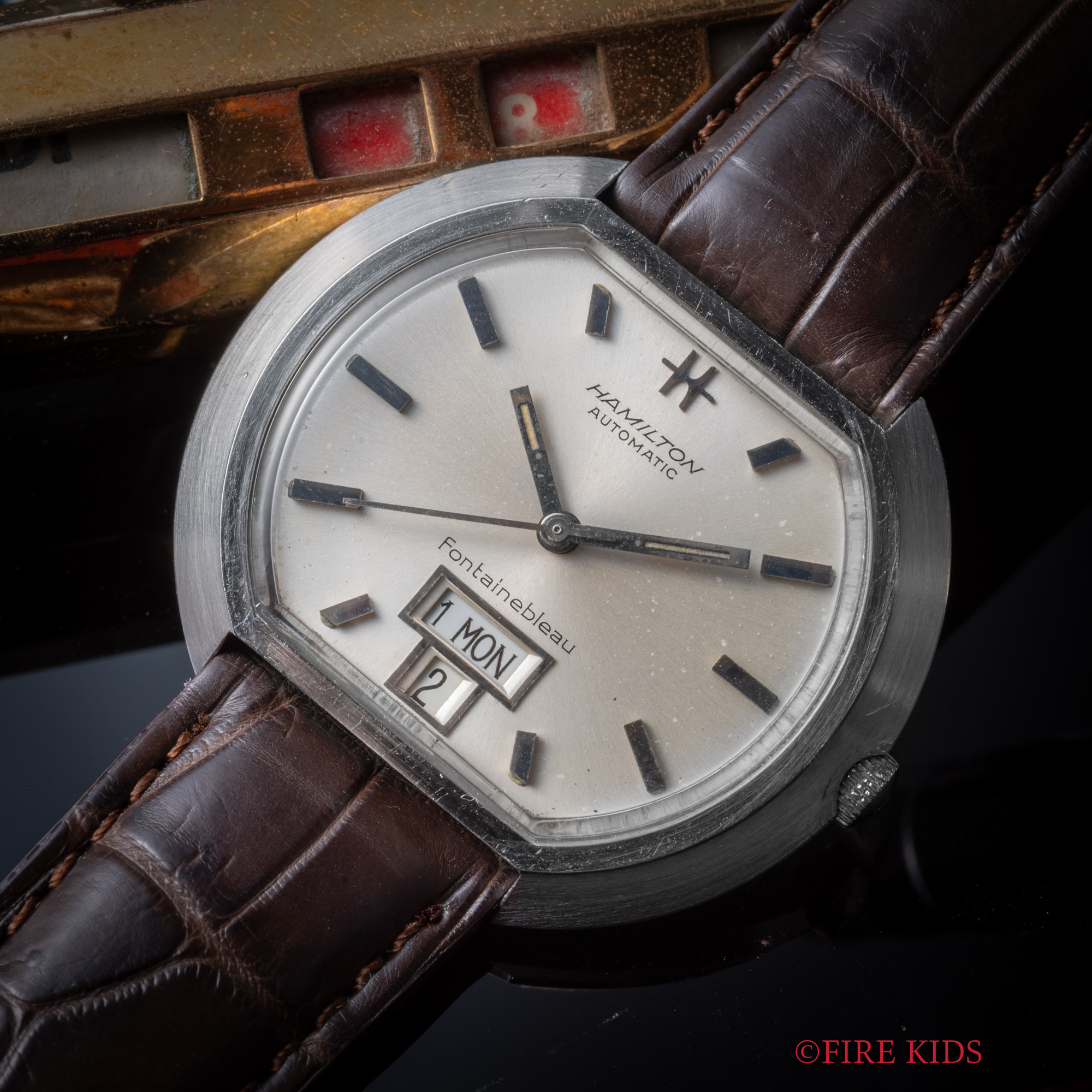 ハミルトン HAMILTON フォンテンブロー 1970年代製 クッションケース Ref.66002-3 自動巻き デイデイト