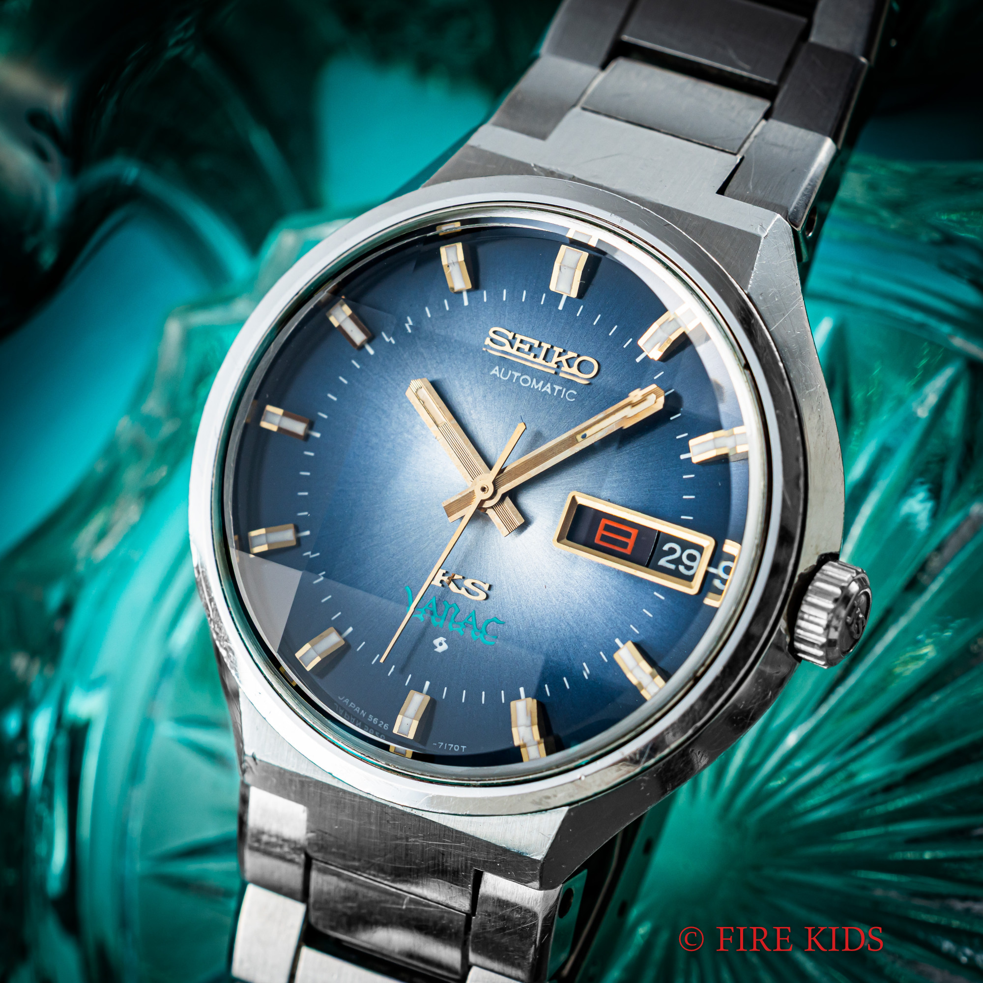 セイコー SEIKO 56KSバナック 1972年製 ブルーグラデーションダイヤル Ref.5626-7160 自動巻き カットガラス 二か国語表記 純正ステンブレスレット