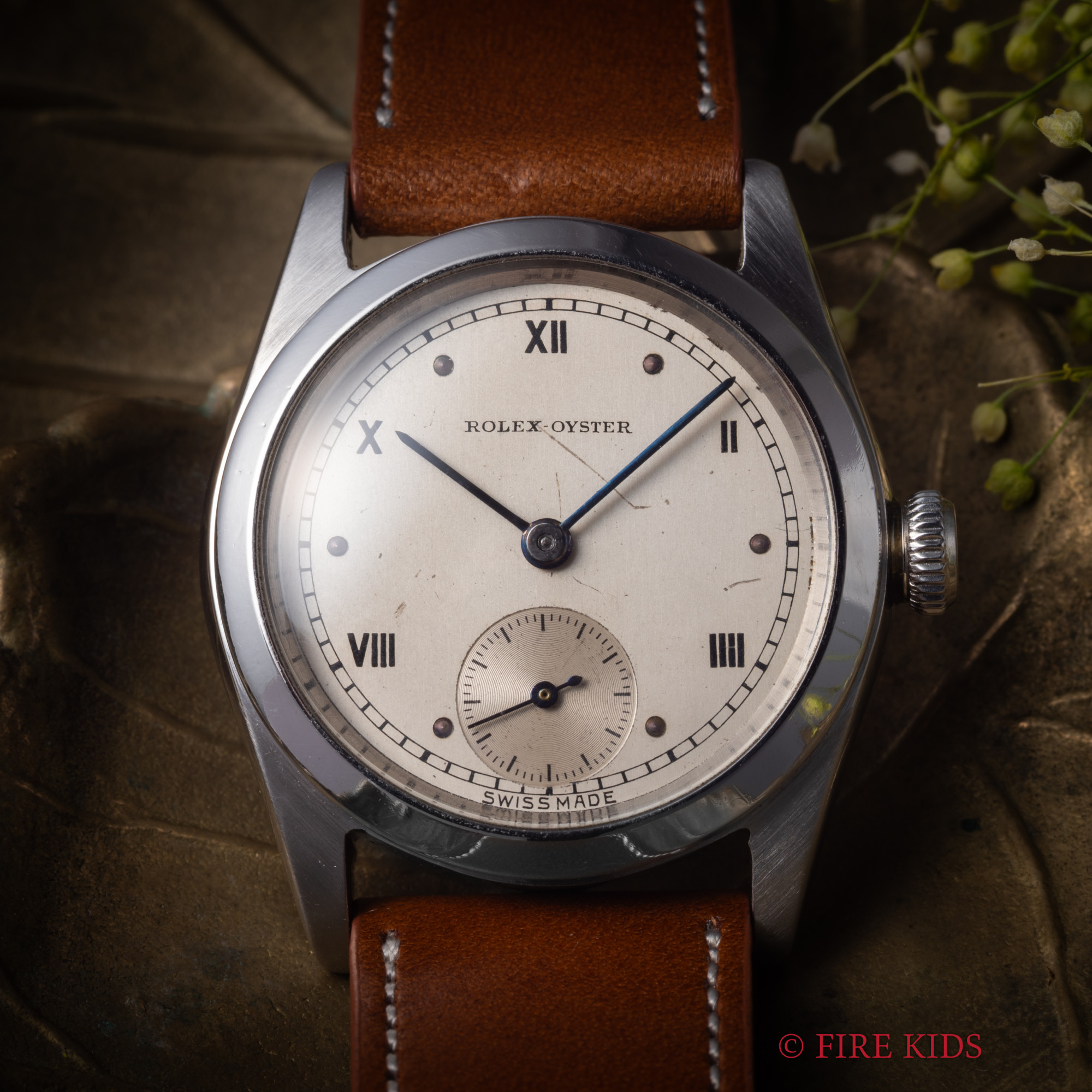 ロレックス ROLEX オイスター 1935年製 Ref.4220 飛びローマン 手巻き スモセコ