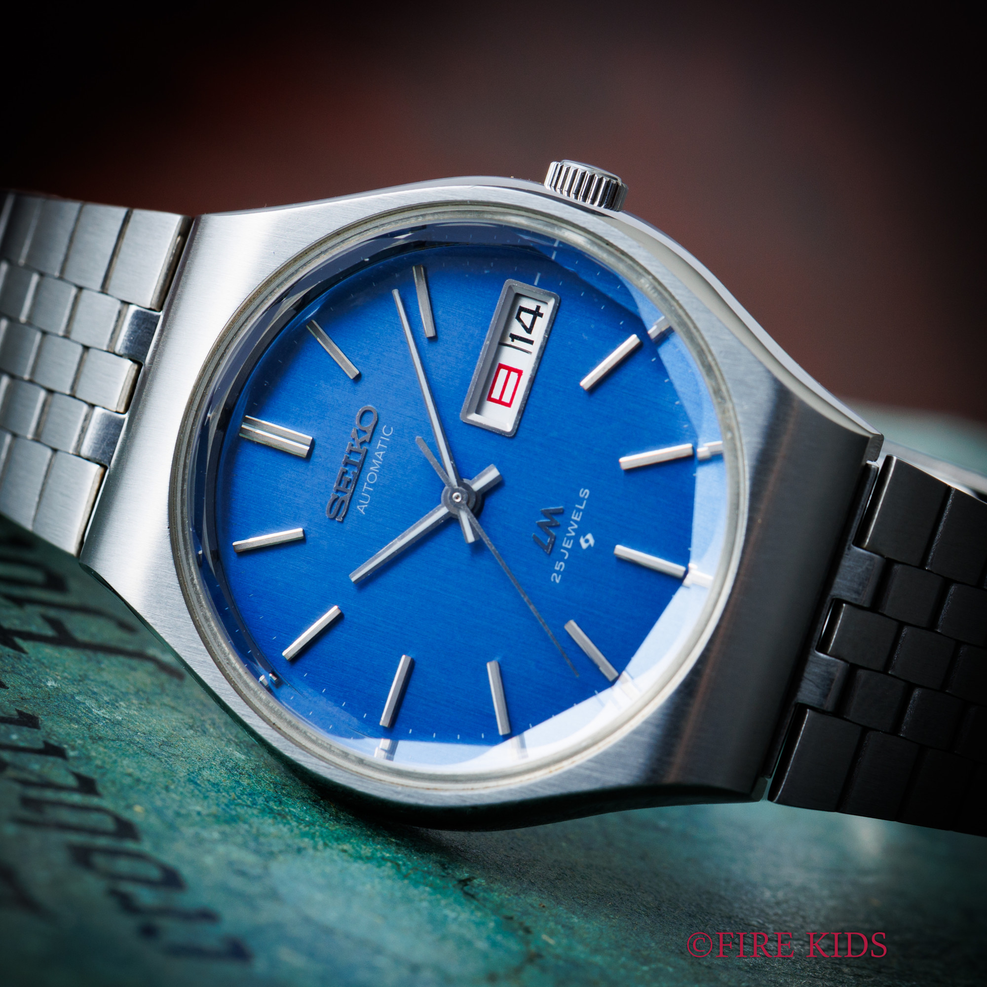 セイコー SEIKO ロードマチック 1975年製 自動巻き カットガラス サックスブルーダイヤル Ref.5606-8100