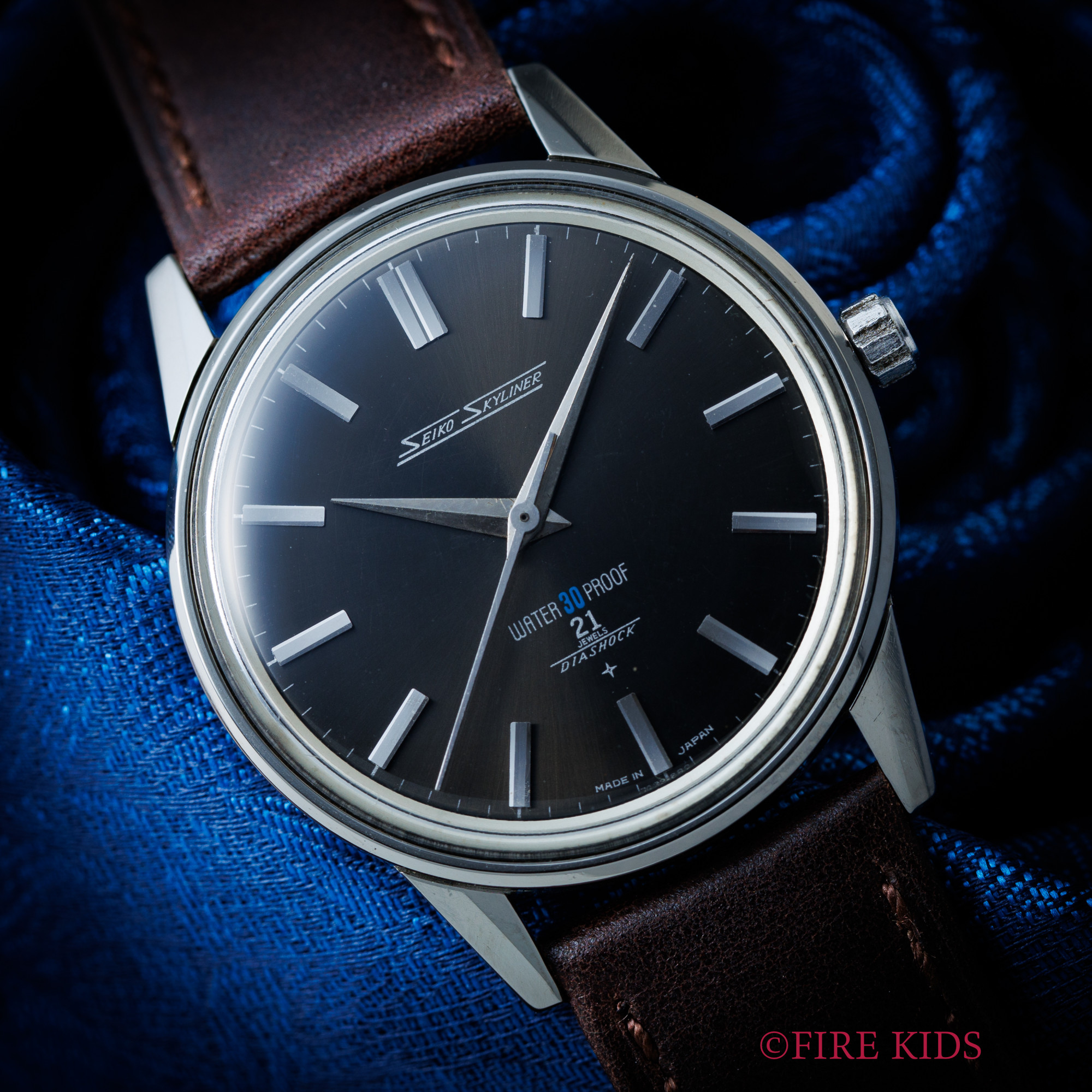 セイコー SEIKO スカイライナー 1964年製 21石薄型手巻き Ref.14092E ノンデイト グレーダイヤル