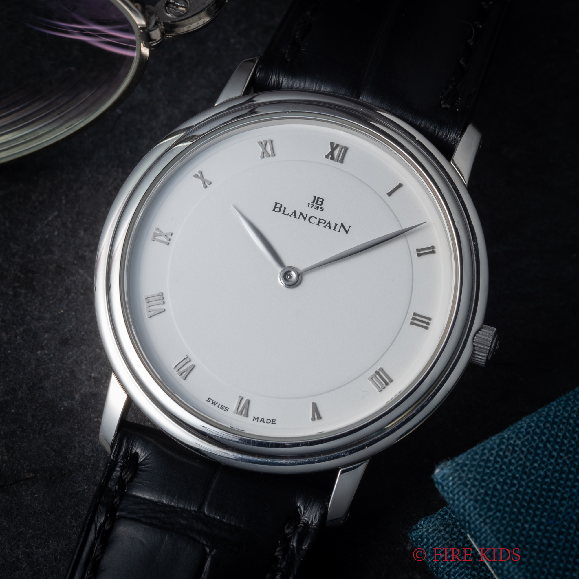 ブランパン BLANCPAIN ヴィルレ エクストラフラット 1990年代製 Cal.21(フレデリックピゲ) 薄型手巻き 純正革ベルト、尾錠、箱付き