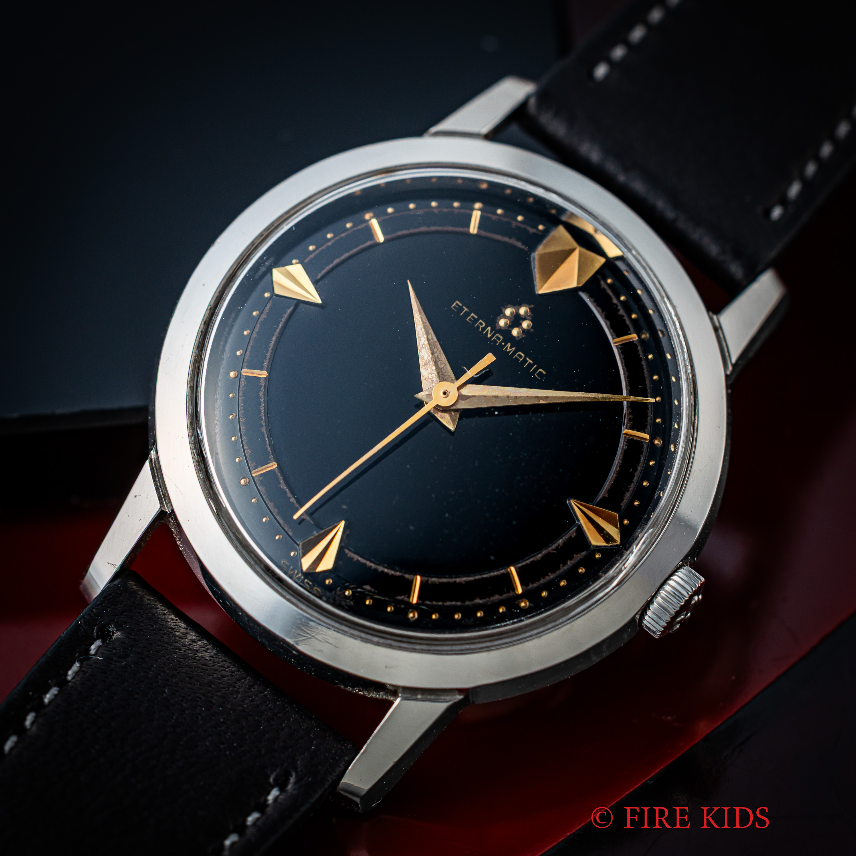エテルナ ETERNA エテルナマチック ブラックミラーダイヤル 1960年代製 自動巻き Cal.1411U ドーフィンハンド