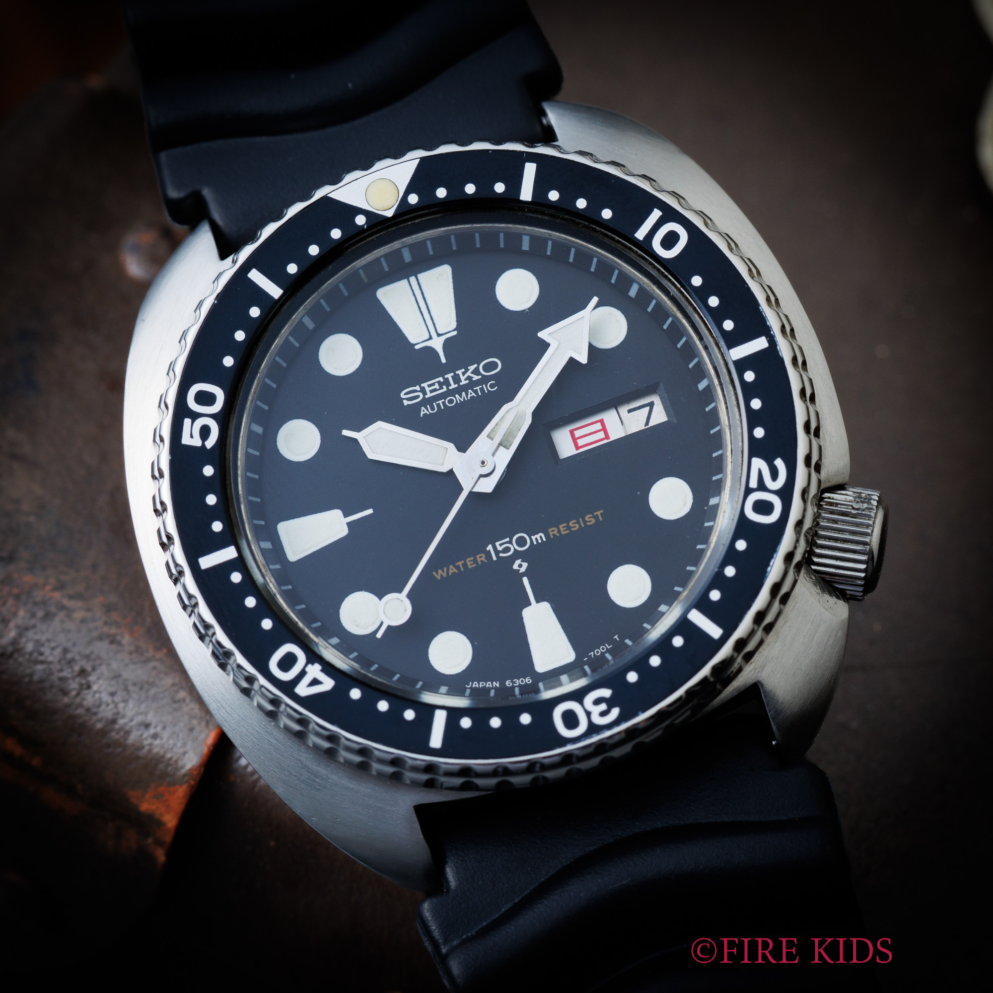 セイコー SEIKO 150mプロフェッショナル 3rdダイバー 1979年製 Cal.6306A 国内仕様 純正ラバーベルト、尾錠付き