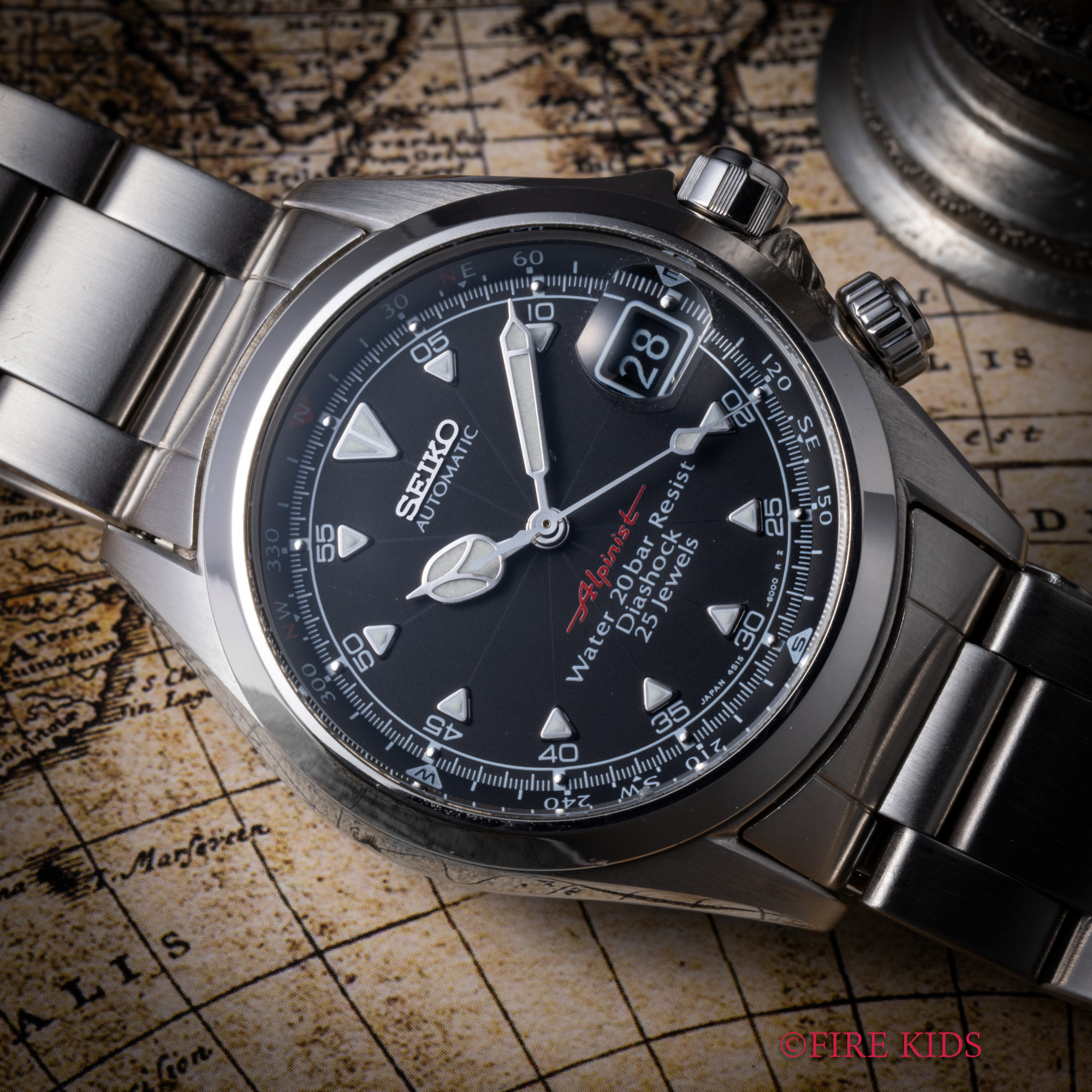 セイコー SEIKO アルピニスト 1995年製 Ref.4S15-6000 自動巻 箱、1995年販売ギャラ、取説付