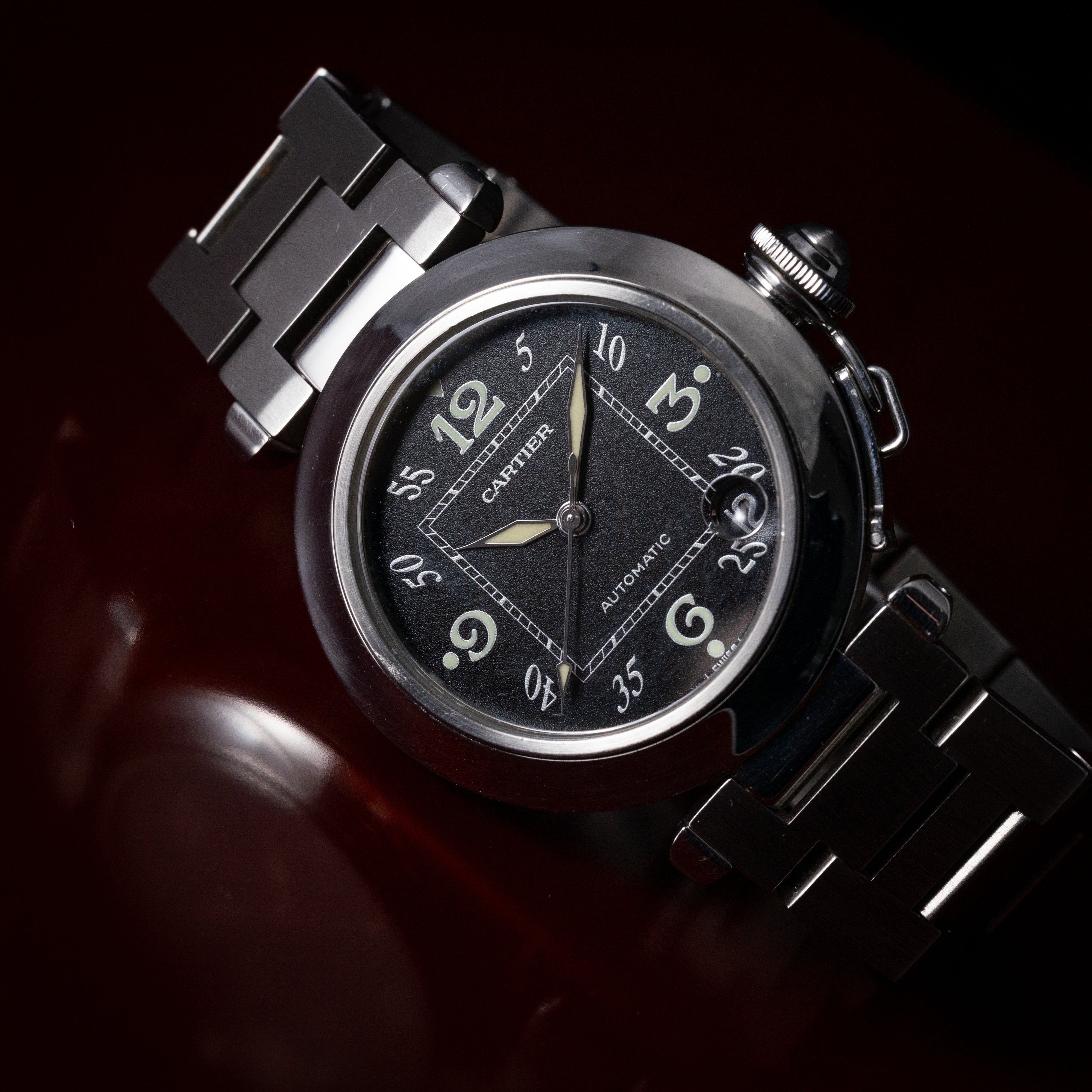 カルティエ パシャC オートマチック ブラックダイヤル 1990年代製