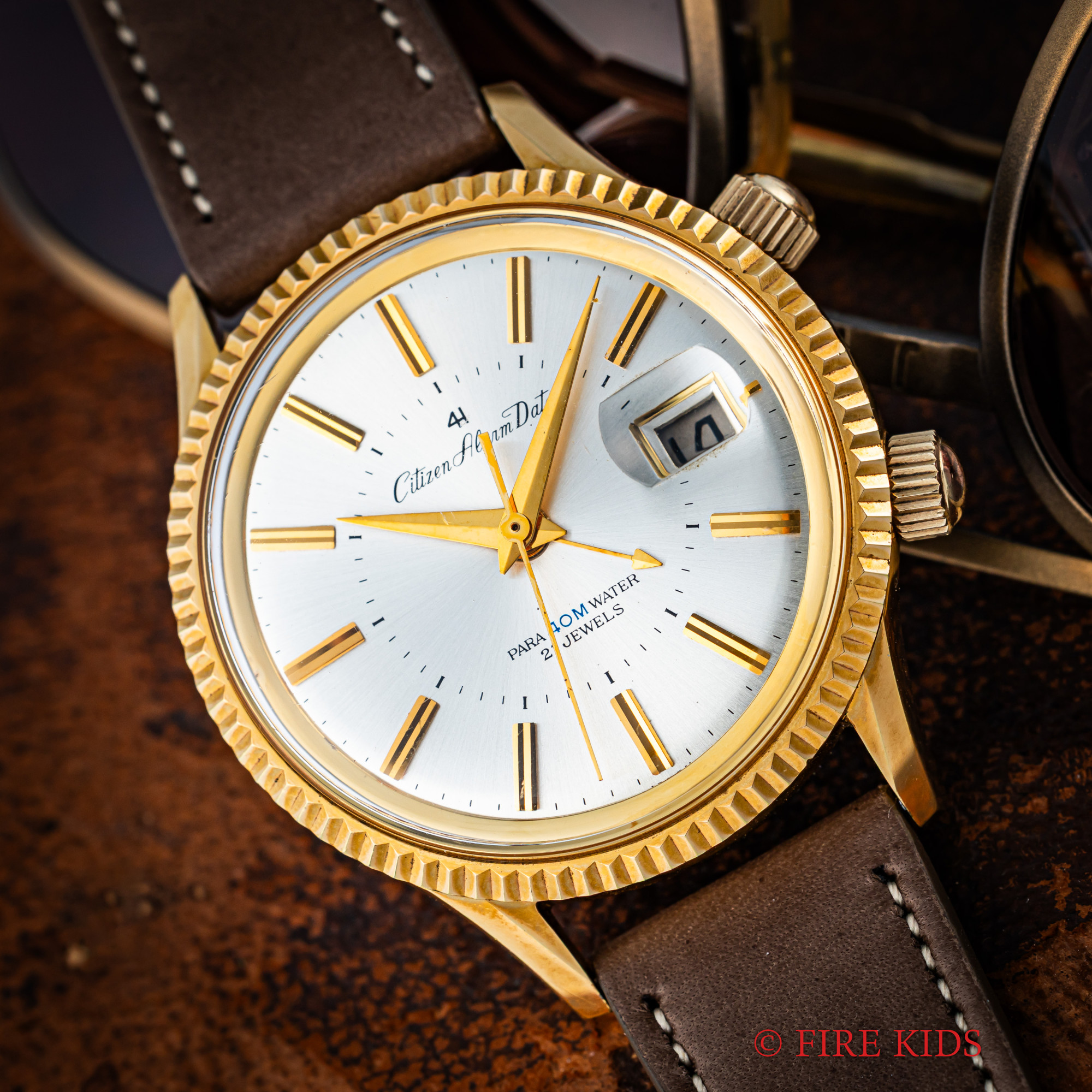 シチズン CITIZEN アラームデイト 1965年製 Ref.ALDG51301a-Y 金張り 手巻 美品 タグ付き