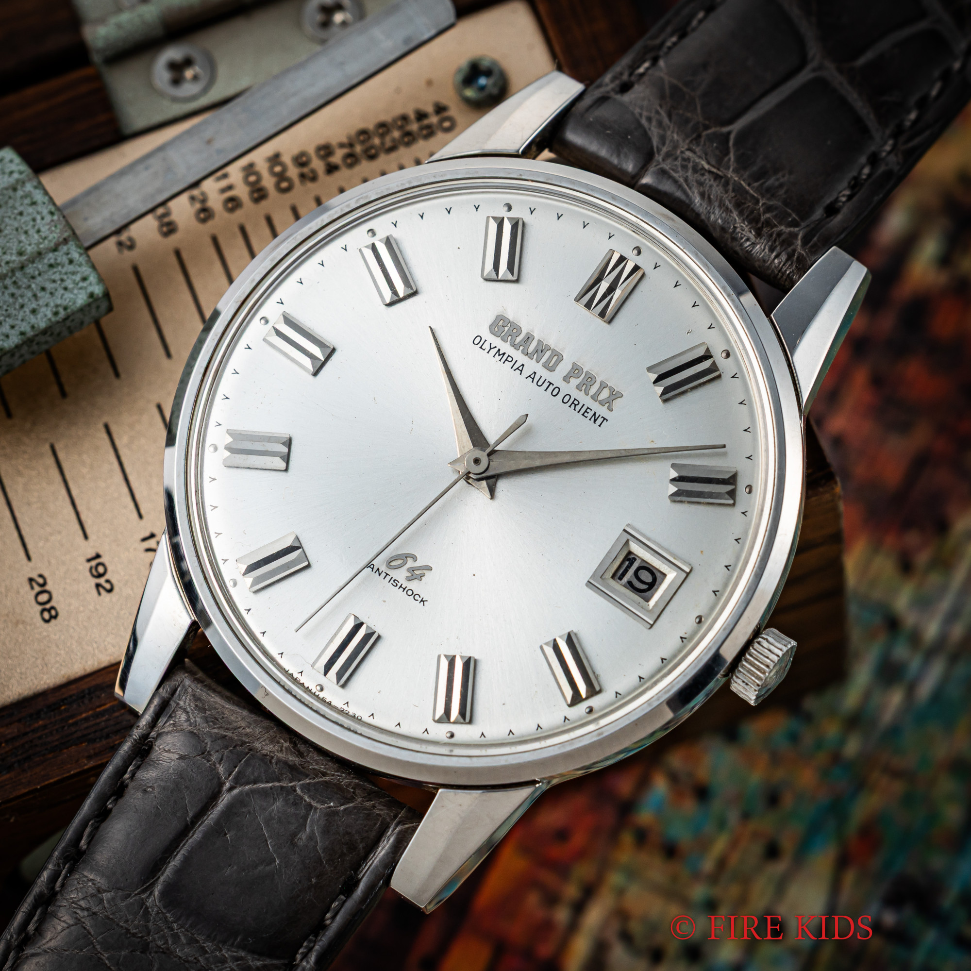 オリエント ORIENT グランプリ64 1964年製 未使用美品 純正革ベルト、尾錠、タグ付き