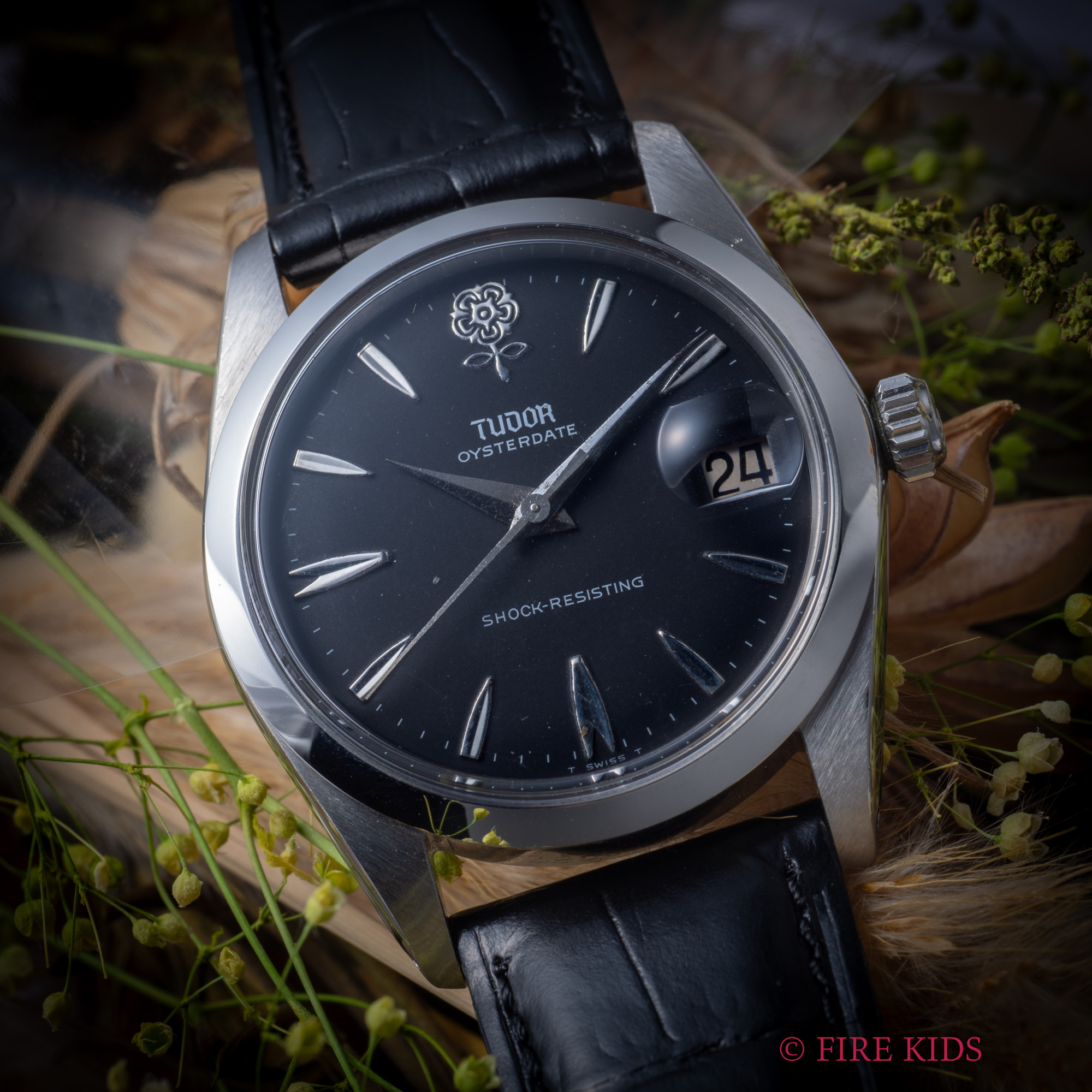 チューダー TUDOR オイスターデイト デカバラブラック リダン文字盤 1965年製 Ref.7962 手巻き Cal.2403 王冠リューズ