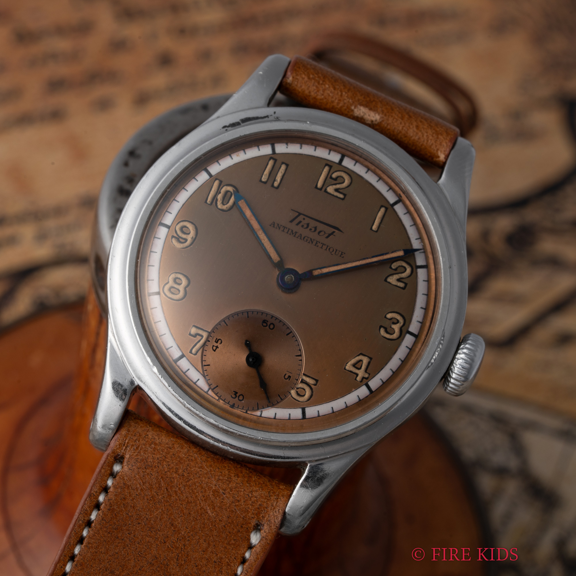 ティソ TISSOT トロピカルダイヤル 1940年代製 全アラビア Cal.27 手巻き