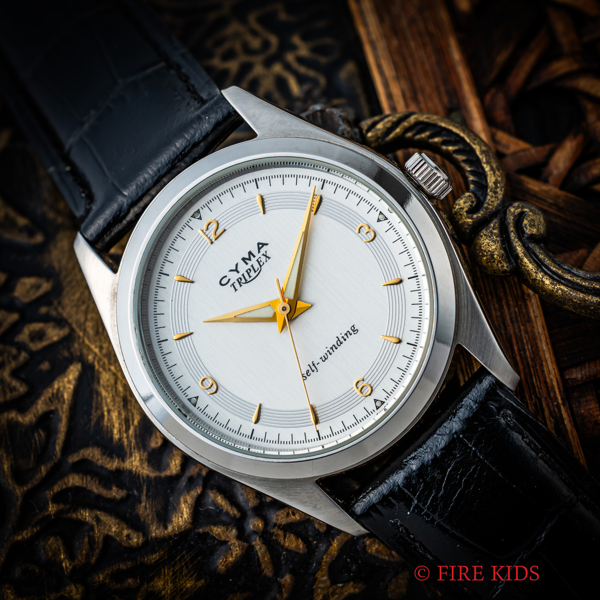 シーマ CYMA 1990年代製 TRIPLEX 裏蓋シール残 美品 自動巻き ソフトケース付き