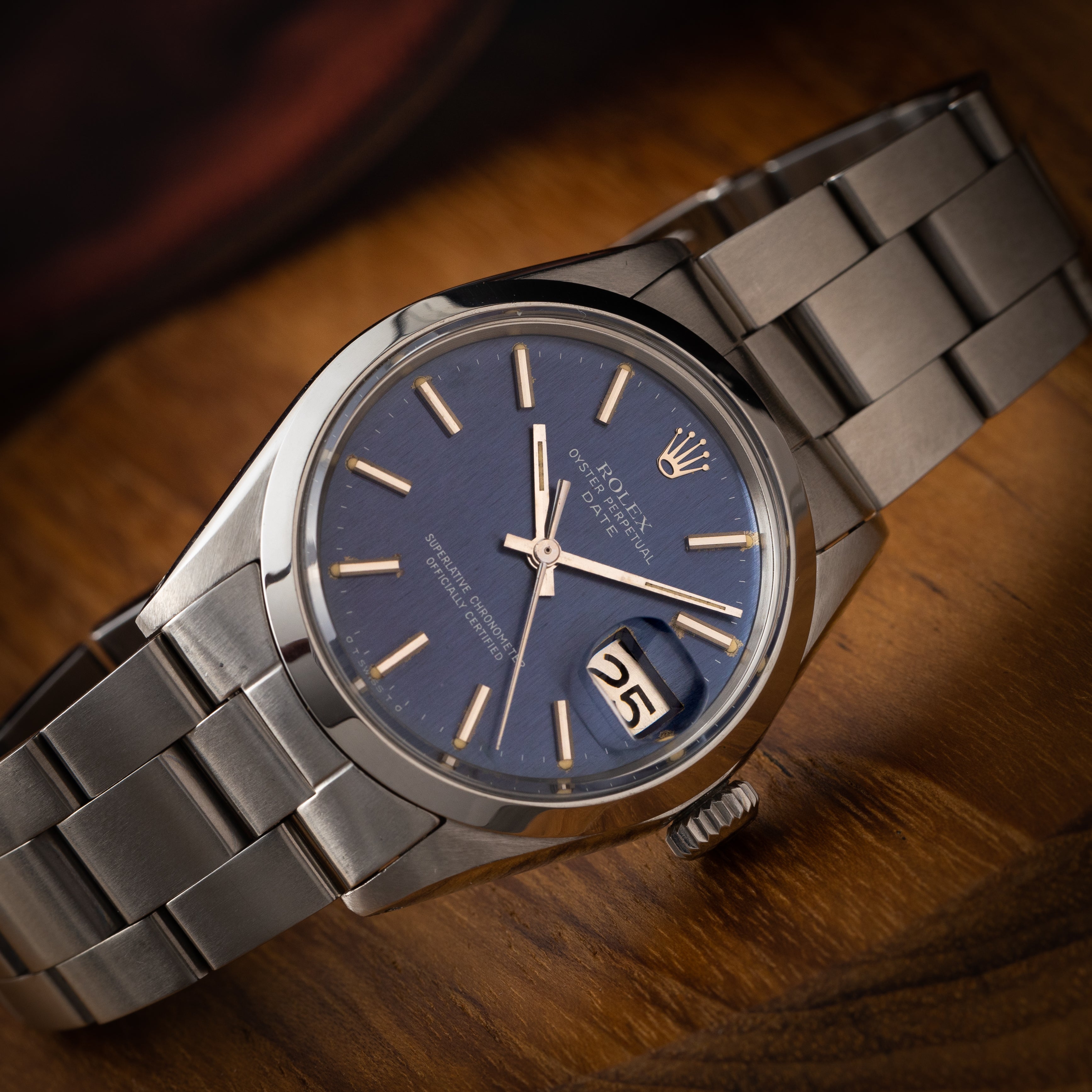 ロレックスオイスターパーペチュアルデイト 1970年製/昭和45年製 Ref.1500 ブルーダイヤル