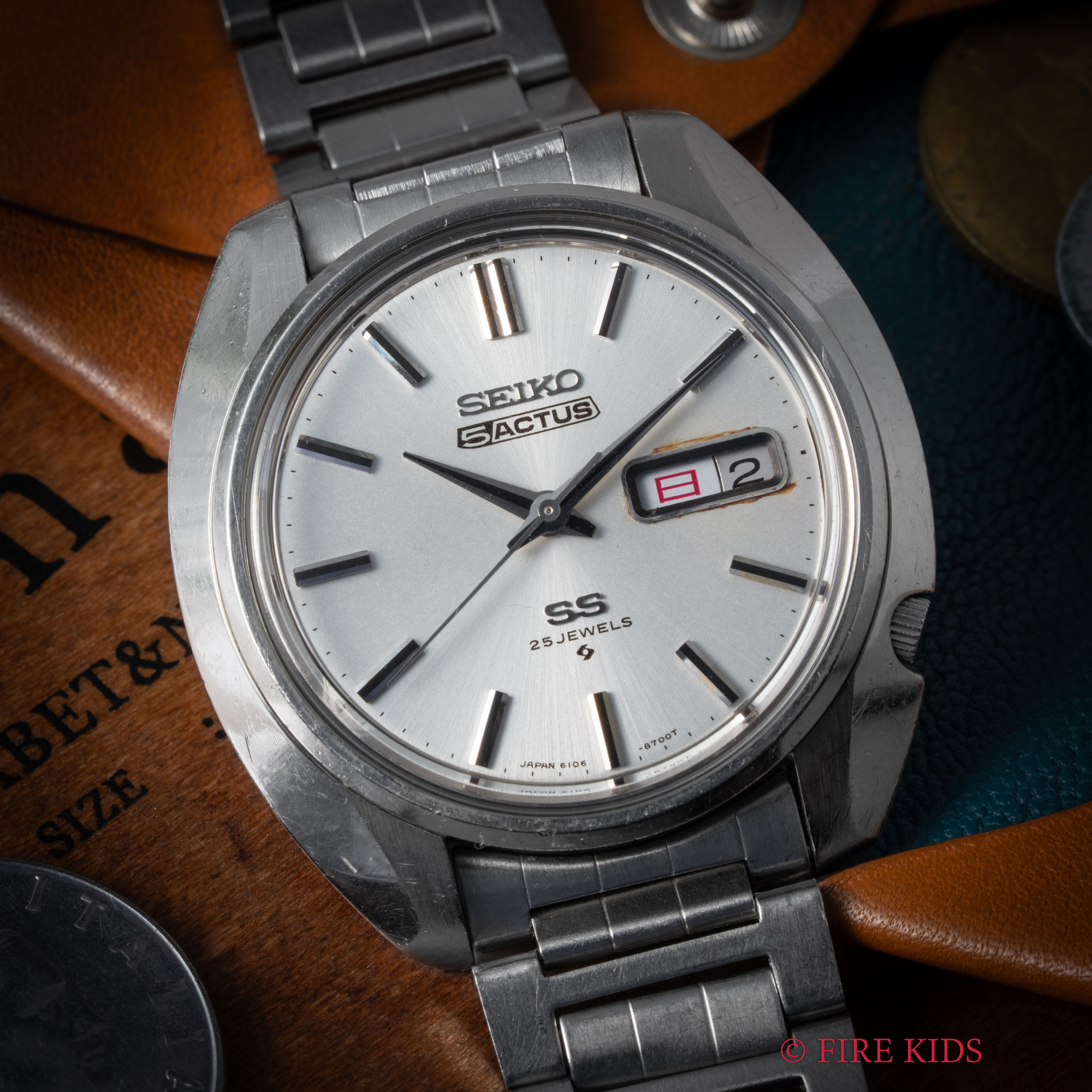 セイコー SEIKO 5アクタス 1970年製 Cラインケース 自動巻き 純正ブレス