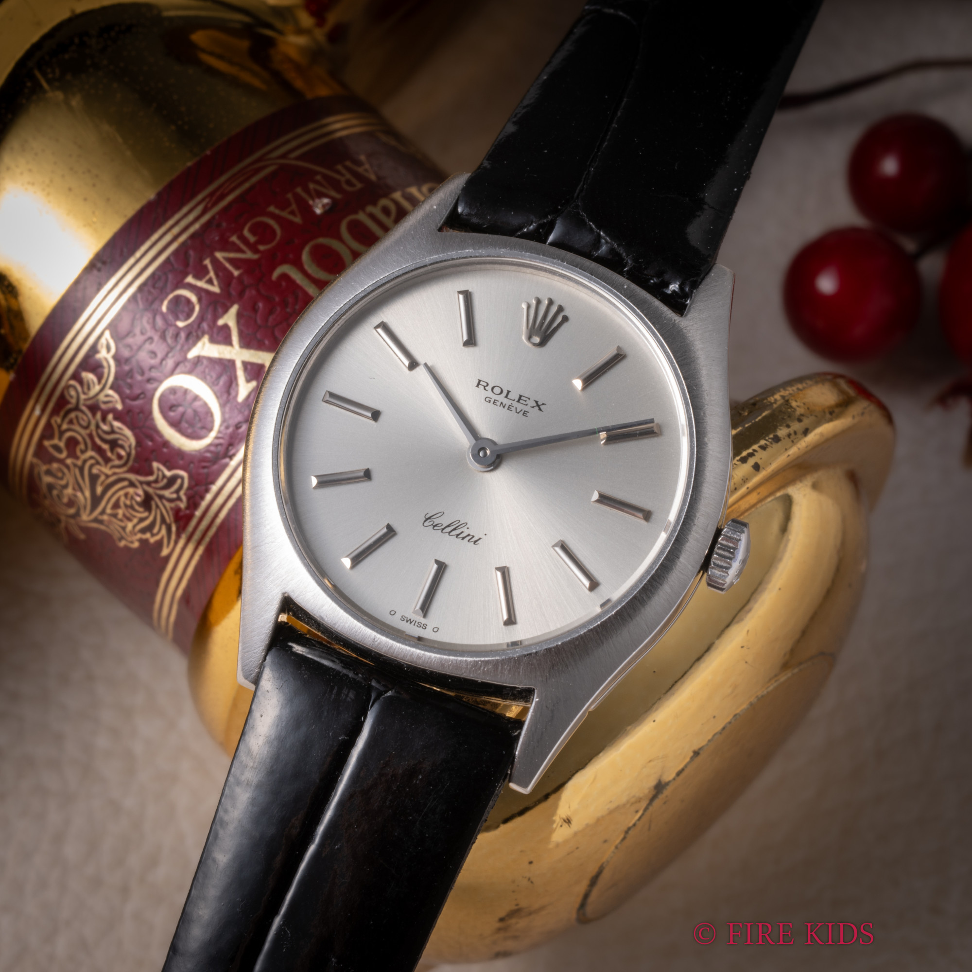 ロレックス ROLEX チェリーニ 1970年製 Ref.3806 レディース 18金ホワイトゴールド シグマダイヤル 純正尾錠、国際サービス保証書、明細付