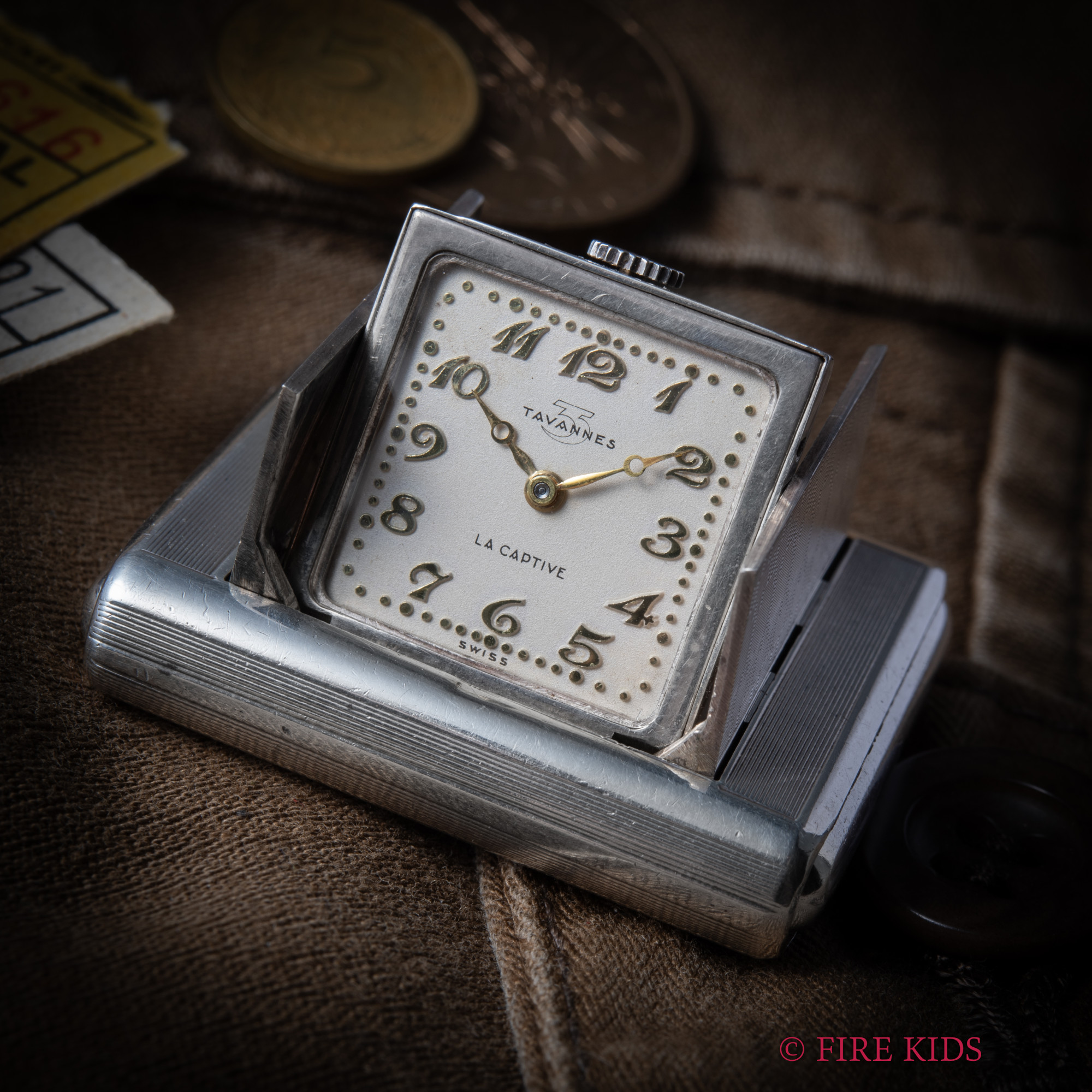タバン TAVANNES LA CAPTIVE 1930年代製 手巻き トラベルウォッチ SV925 Ref.4807