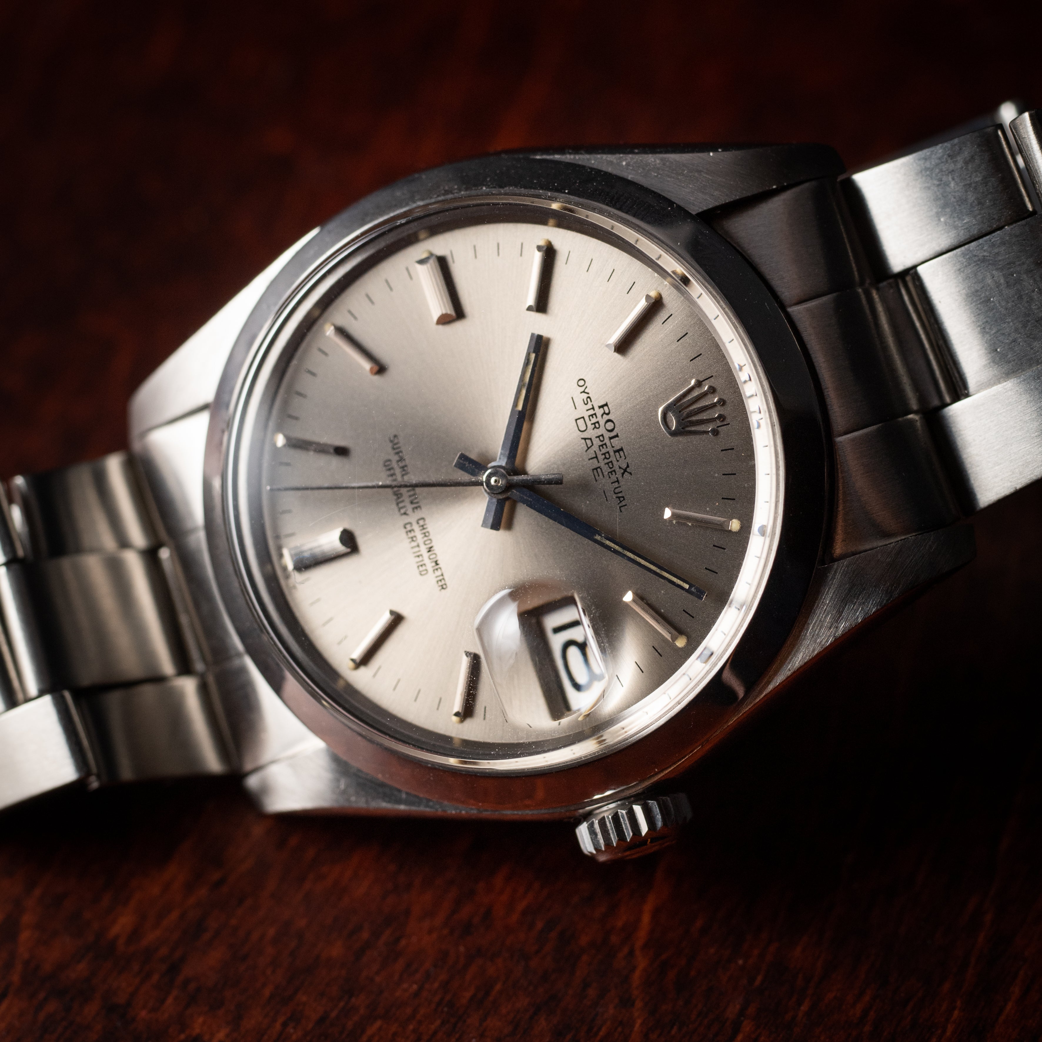 ロレックス 1973年製 オイスターパーペチュアルデイト Ref.1500 シルバーダイヤル