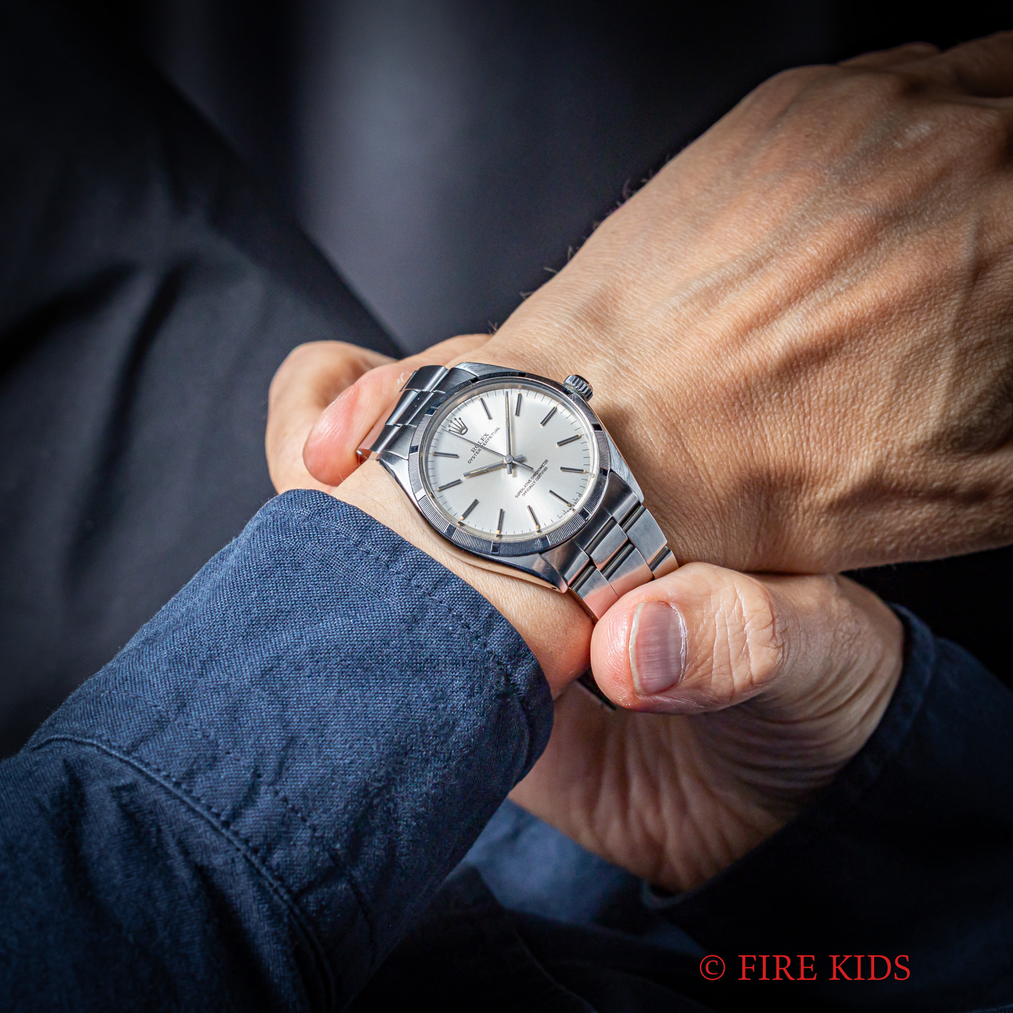 新品　オイスターパーペチュアル　シルバーメッキロゴ　掛時計　非売品 FIREKIDS｜ファイアーキッズ / ロレックス ROLEX オイスター