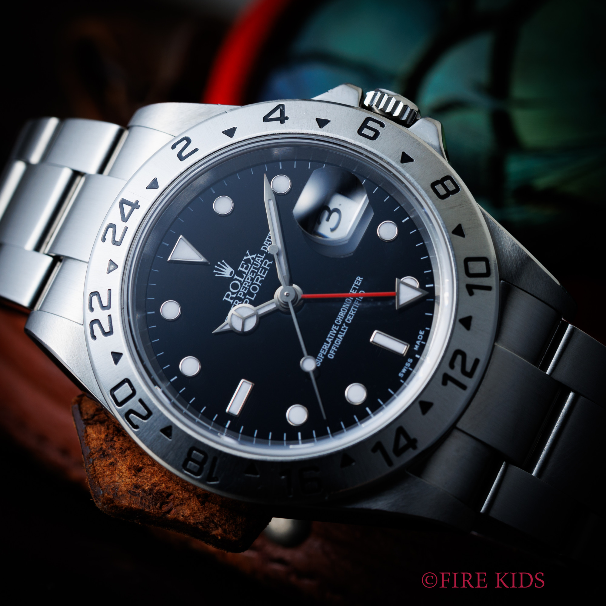 ロレックス ROLEX エクスプローラーⅡ2003~2004年製 Ref.16570 ブラック 純正ブレス ギャラ、タグ付き