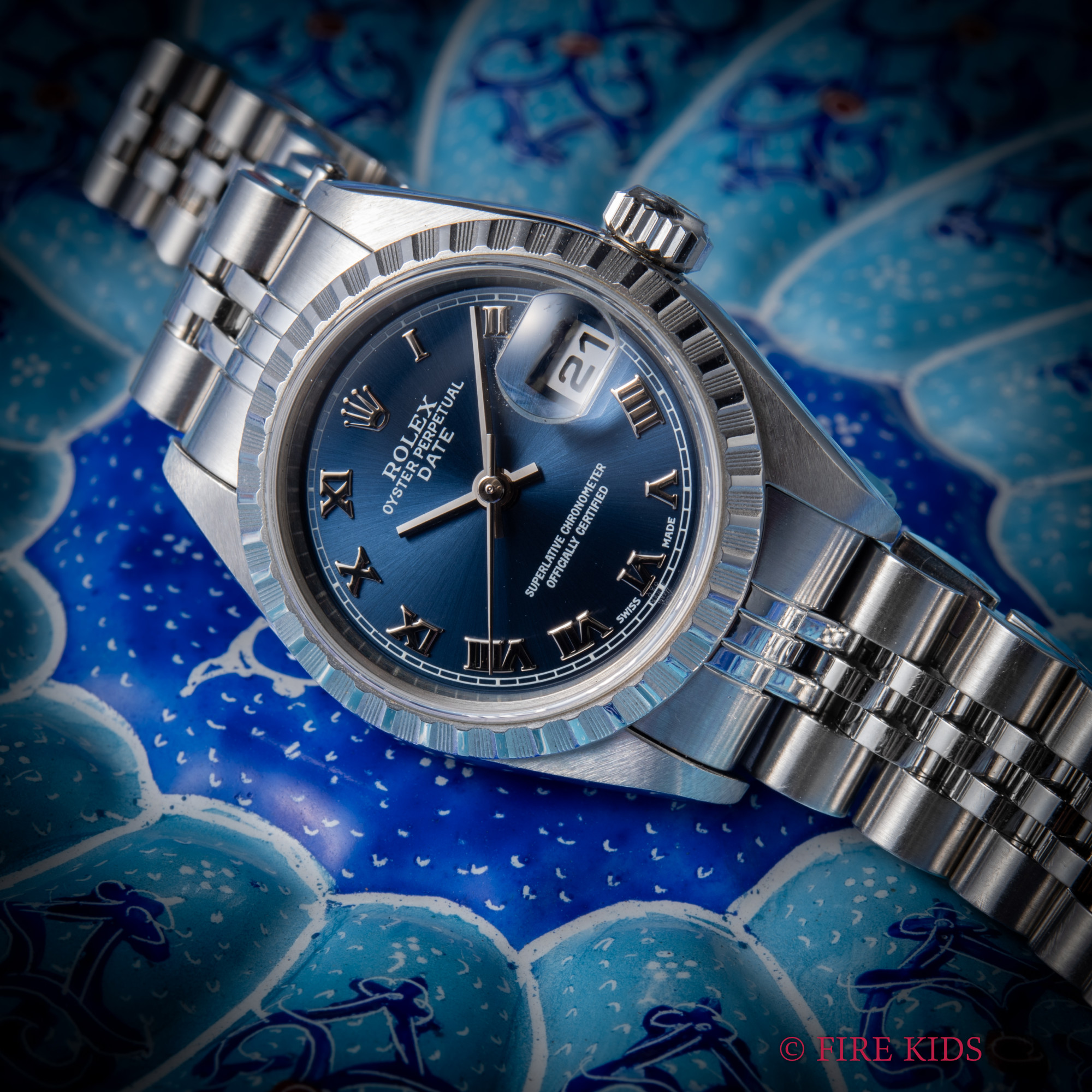 ロレックス ROLEX デイトジャスト 2001年製 レディース ブルーローマン文字盤 自動巻き ギャラ付