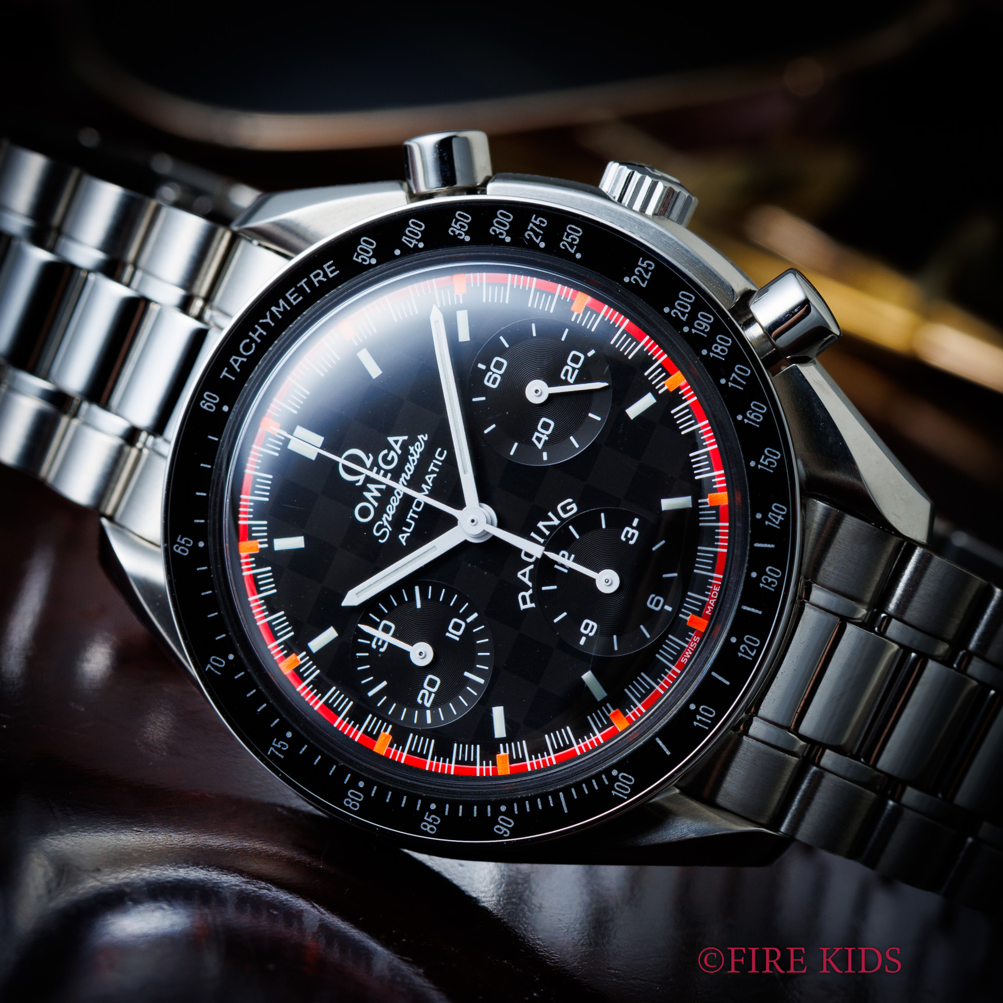 オメガ OMEGA スピードマスター レーシング シューマッハ 2000年製 Ref.3518.50 6000本限定 箱、2001年販売ギャラ、取説、冊子、限定シリアル番号証明書
