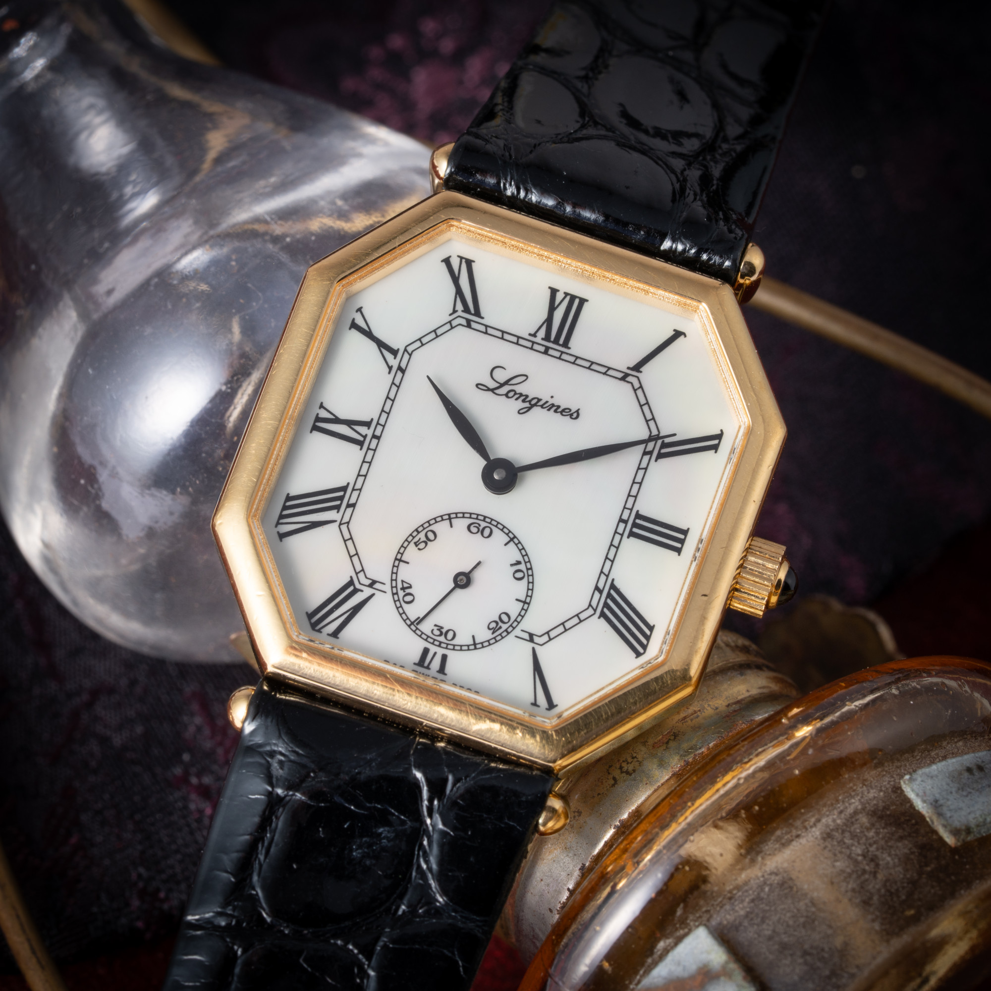 LONGINES 手巻き時計 ゴールド モニュメント 復刻版 手巻き スモセコ FIREKIDS｜ファイアーキッズ / ロンジン LONGINES オクタゴン スモセコ