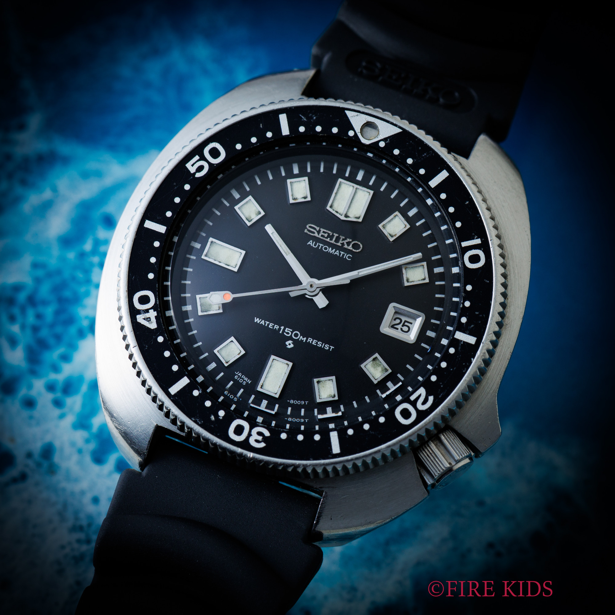 セイコー SEIKO 150ｍ ダイバー 2nd 1973年製 Ref.6105-8110 ウエムラ 自動巻 純正ウレタンベルト付