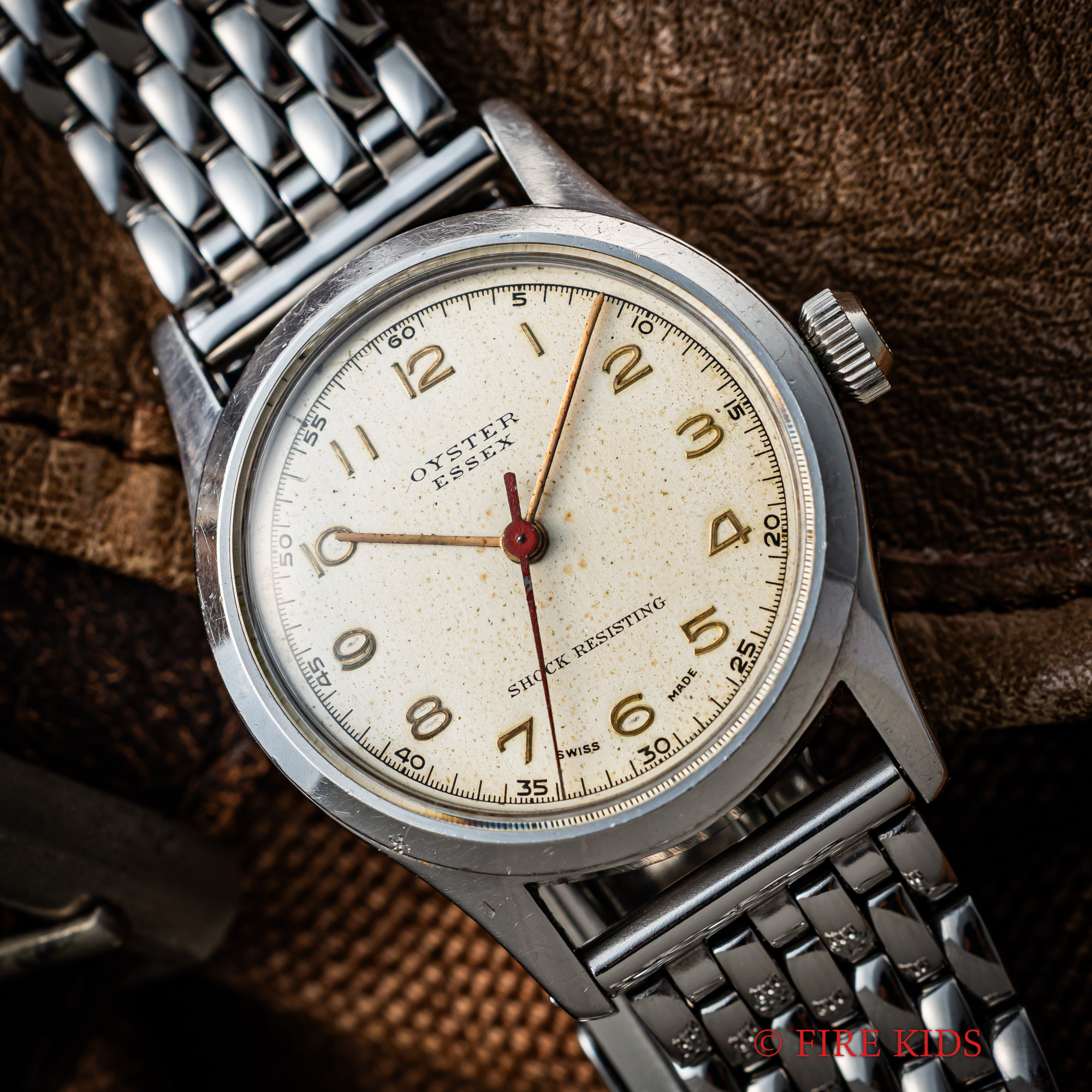 オイスターウォッチカンパニー Oyster Watch Co. ESSEX 1940年代 赤秒針 Ref.4453 手巻き Cal.59 社外ライスブレス