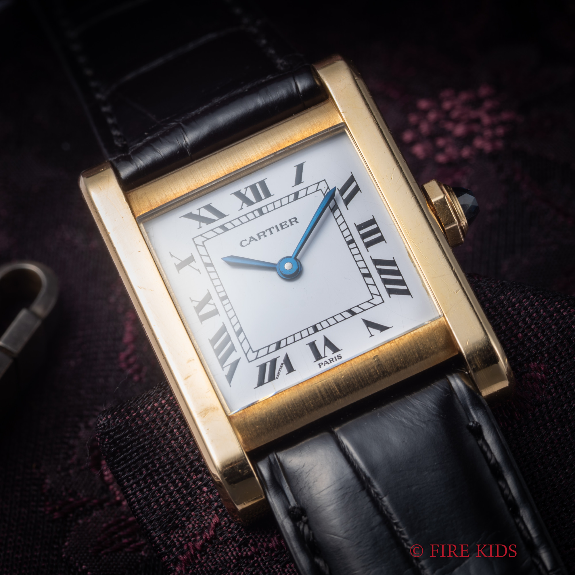 カルティエ CARTIER タンクノルマル 18金無垢イエローゴールド 1980年代製 パリスダイヤル Ref.7809 手巻き 純正尾錠  1981年ギャラ、インボイス付き