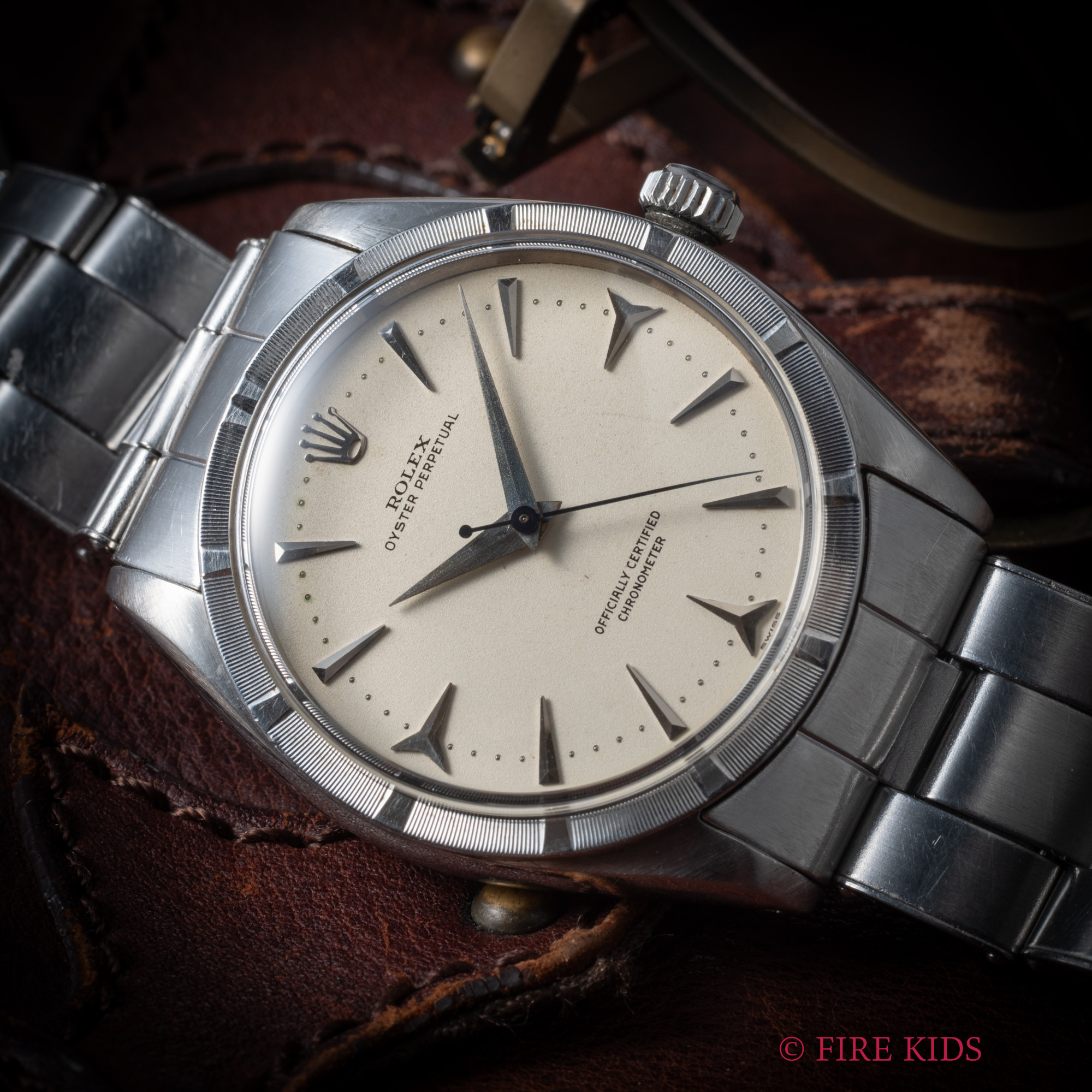 新品　オイスターパーペチュアル　シルバーメッキロゴタイプ　非売品　掛け時計 FIREKIDS｜ファイアーキッズ / ロレックス ROLEX オイスター