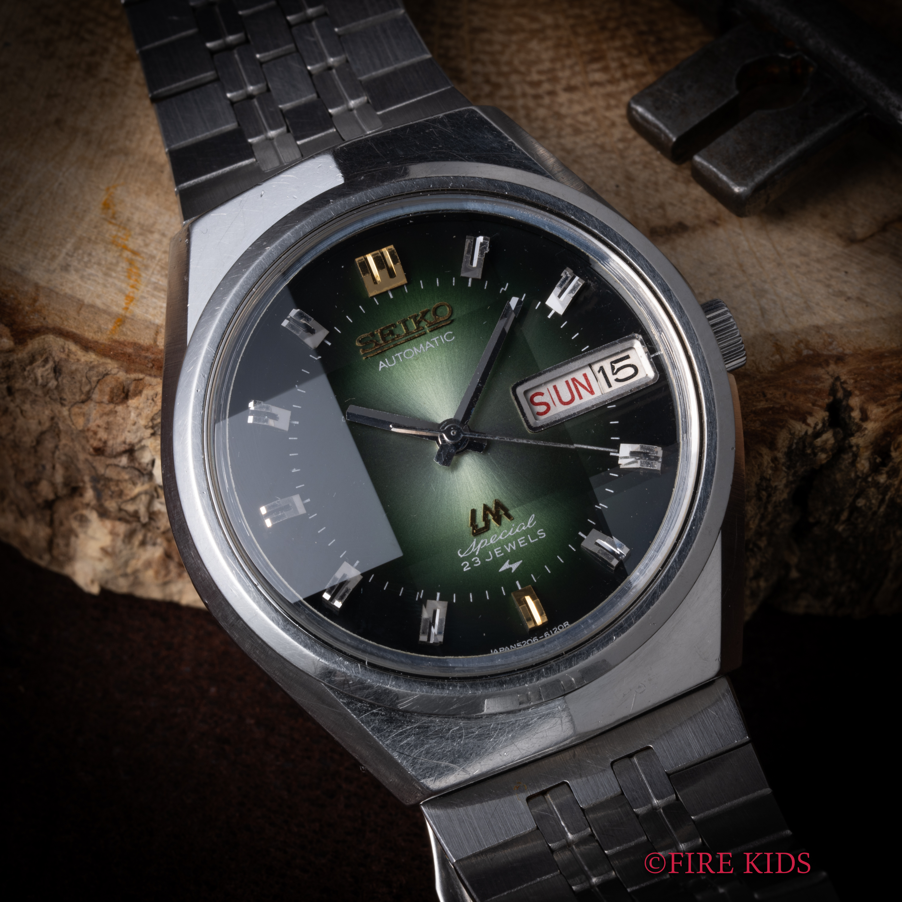 セイコー SEIKO ロードマチックスペシャル 1973年製 グリーン Ref.5206-6100 カットガラス デイデイト