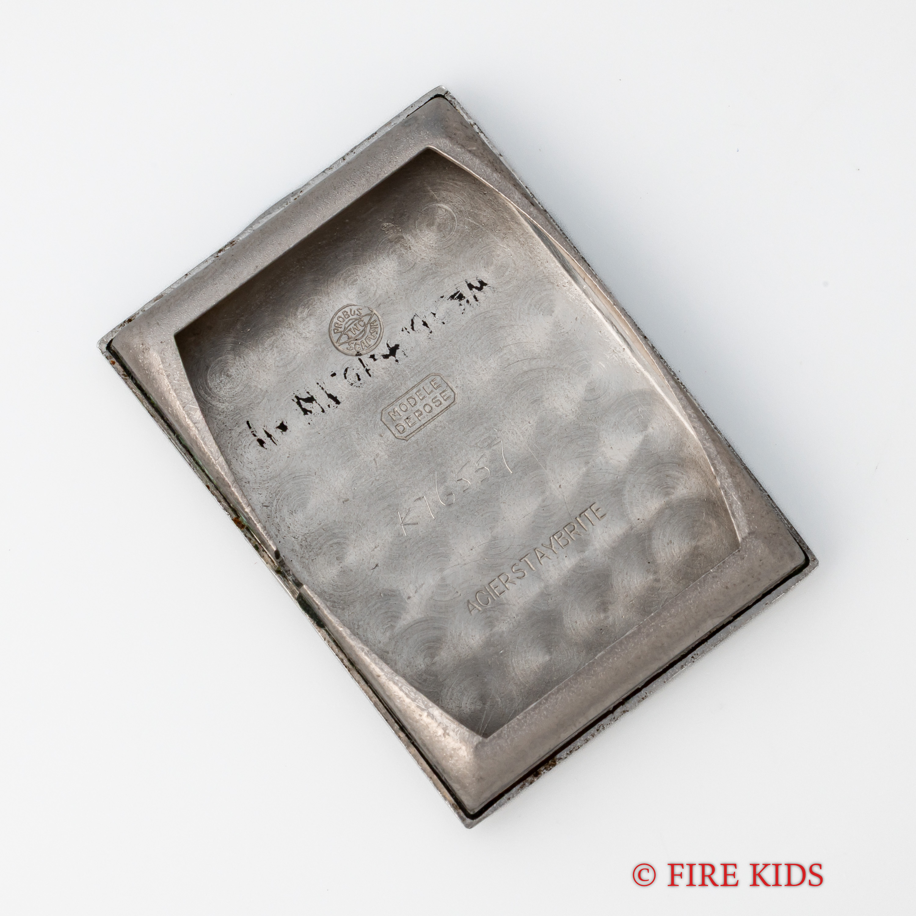旧日本陸軍のミリタリーケースアンティークレトロ希少品ヴィンテージマニア向け FIREKIDS｜ファイアーキッズ / IWC Cal.87搭載レクタンギュラーケース