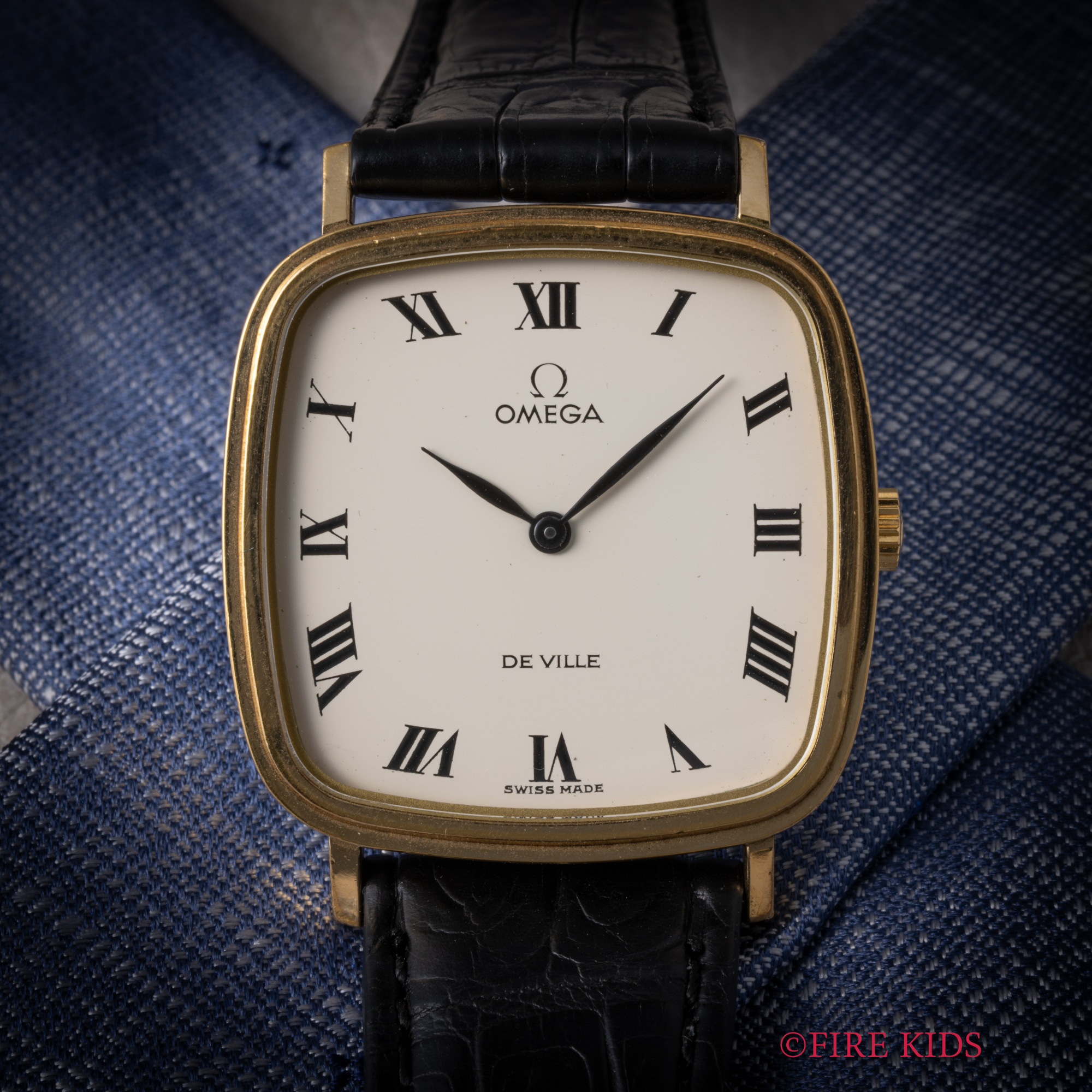 オメガ OMEGA デ・ヴィル スクエアケース 金張り/バックステン 1974年製 アイボリーダイヤル Ref.111.0118 手巻き Cal.625 純正尾錠