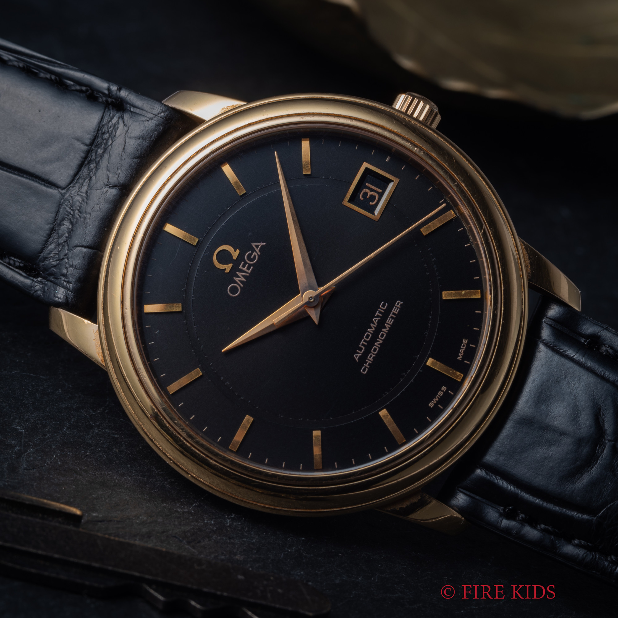 オメガ OMEGA デ・ヴィルプレステージ 1996年製 18金無垢ピンクゴールド 世界限定1120個 箱、1996年販売ギャラ、冊子、個別番号証書付