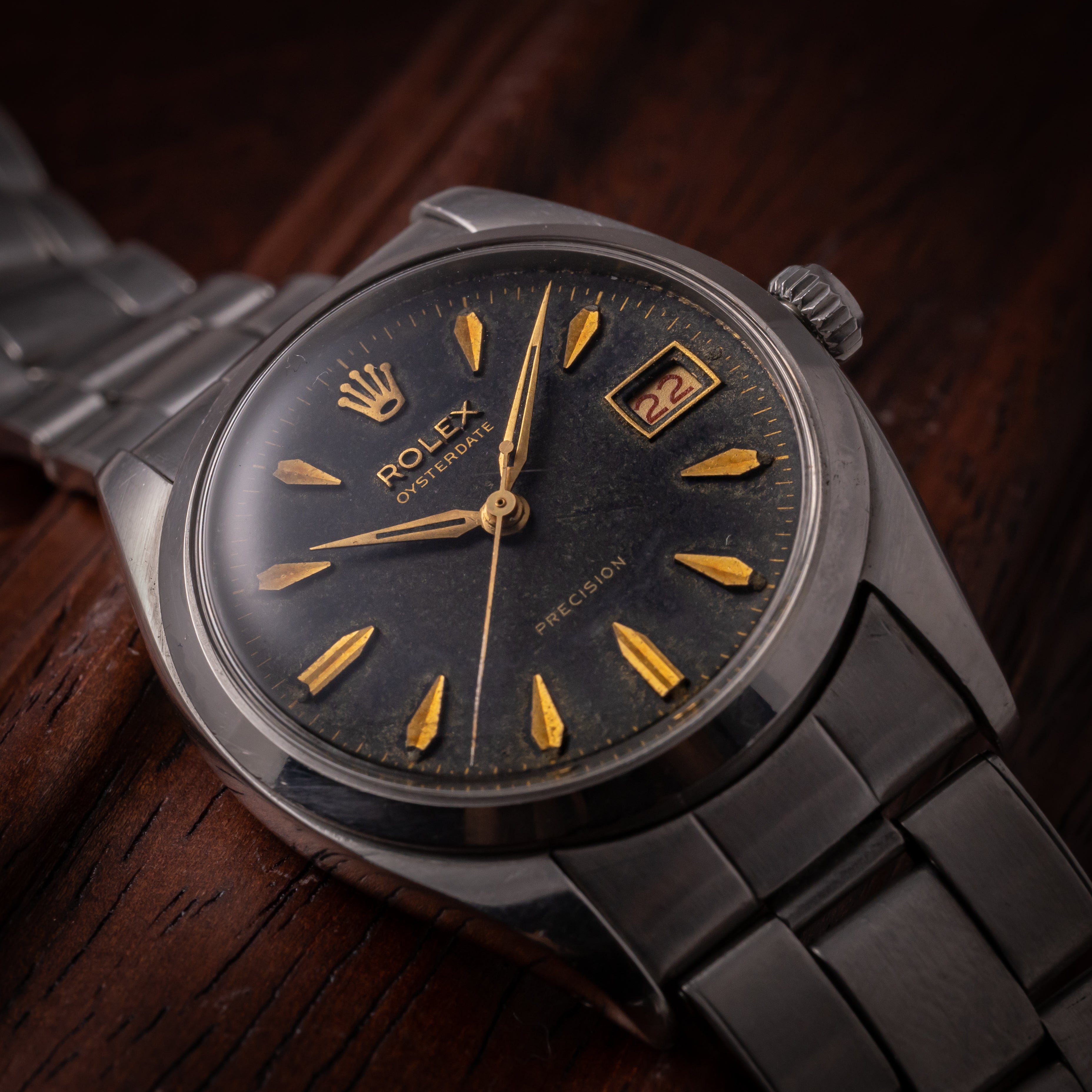 ロレックス オイスターデイト Ref.6494 赤黒カレンダー 剣針