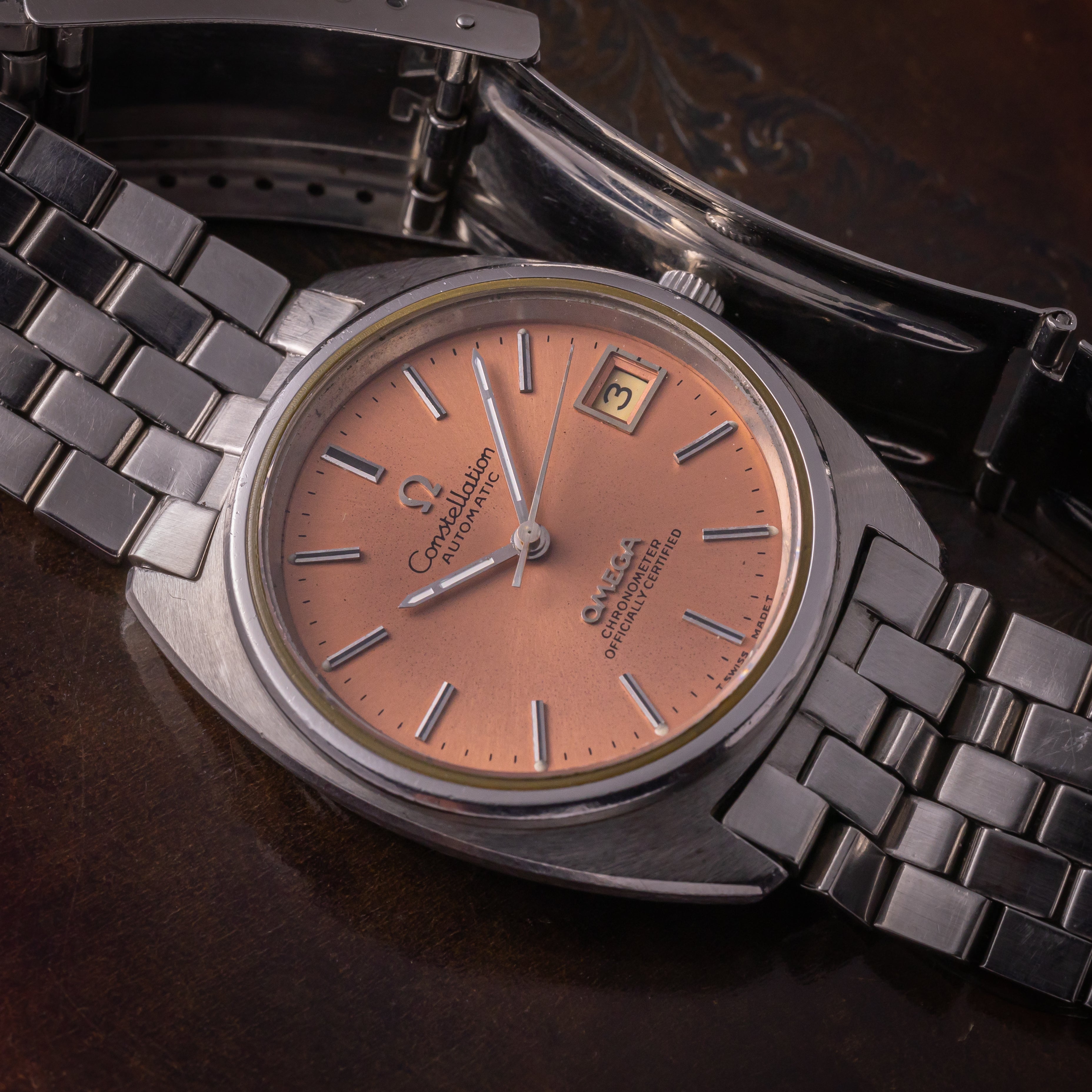 オメガ コンステレーション ジェラルドジェンタデザイン 1982-83年製 クロノメーター ピンクダイヤル