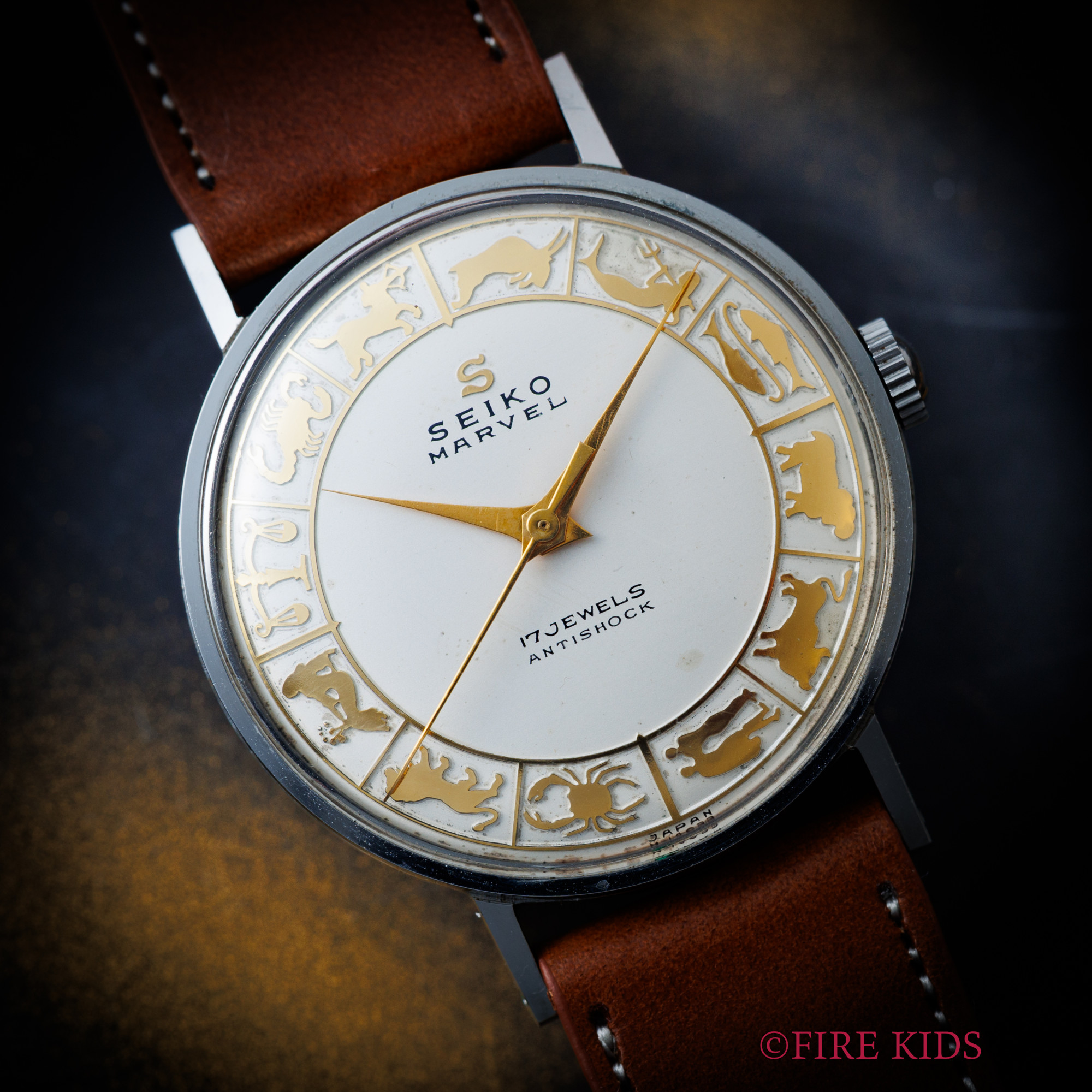 セイコー SEIKO マーベル 12星座文字盤 1957年製 Ref.1403M 手巻き ドーフィンハンド