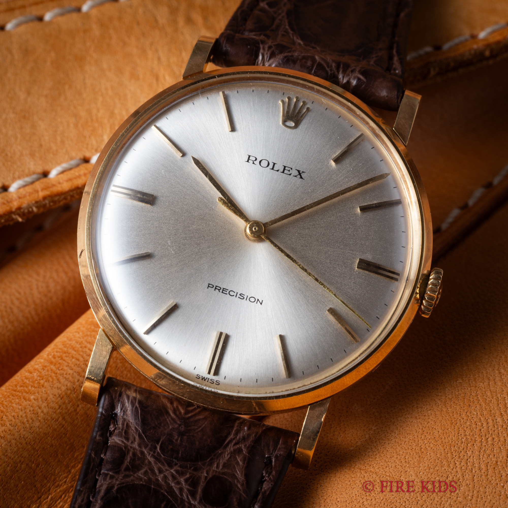 ロレックス ROLEX プレシジョン 1964年製 Ref. 9659 手巻き 18金無垢ラウンドケース 薄型ドレスウォッチ  Cal.1215