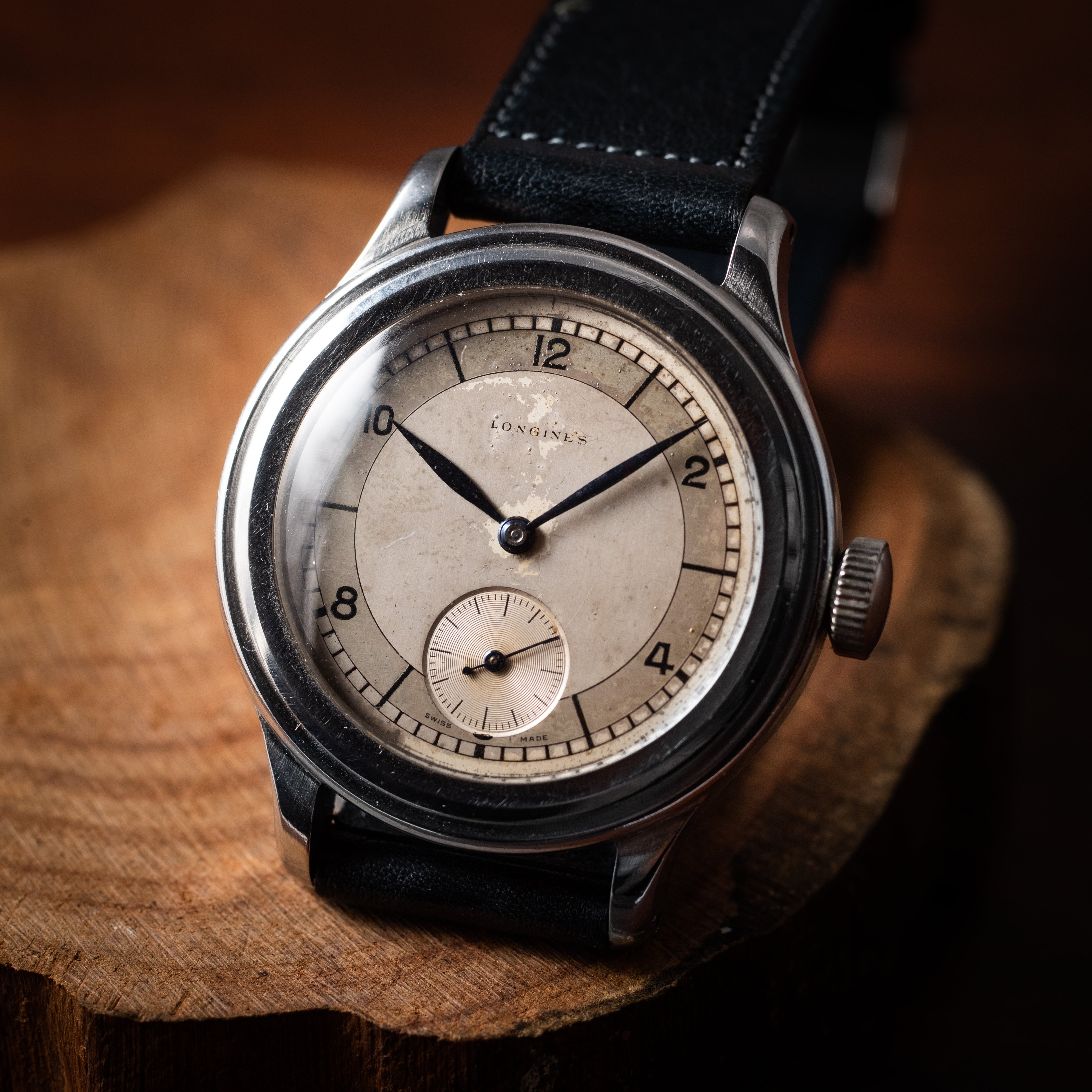 ロンジン トレタケ 1943年製 35㎜ケース ワイドステップベゼル セクターダイヤルRef.5182 アーカイブ付き