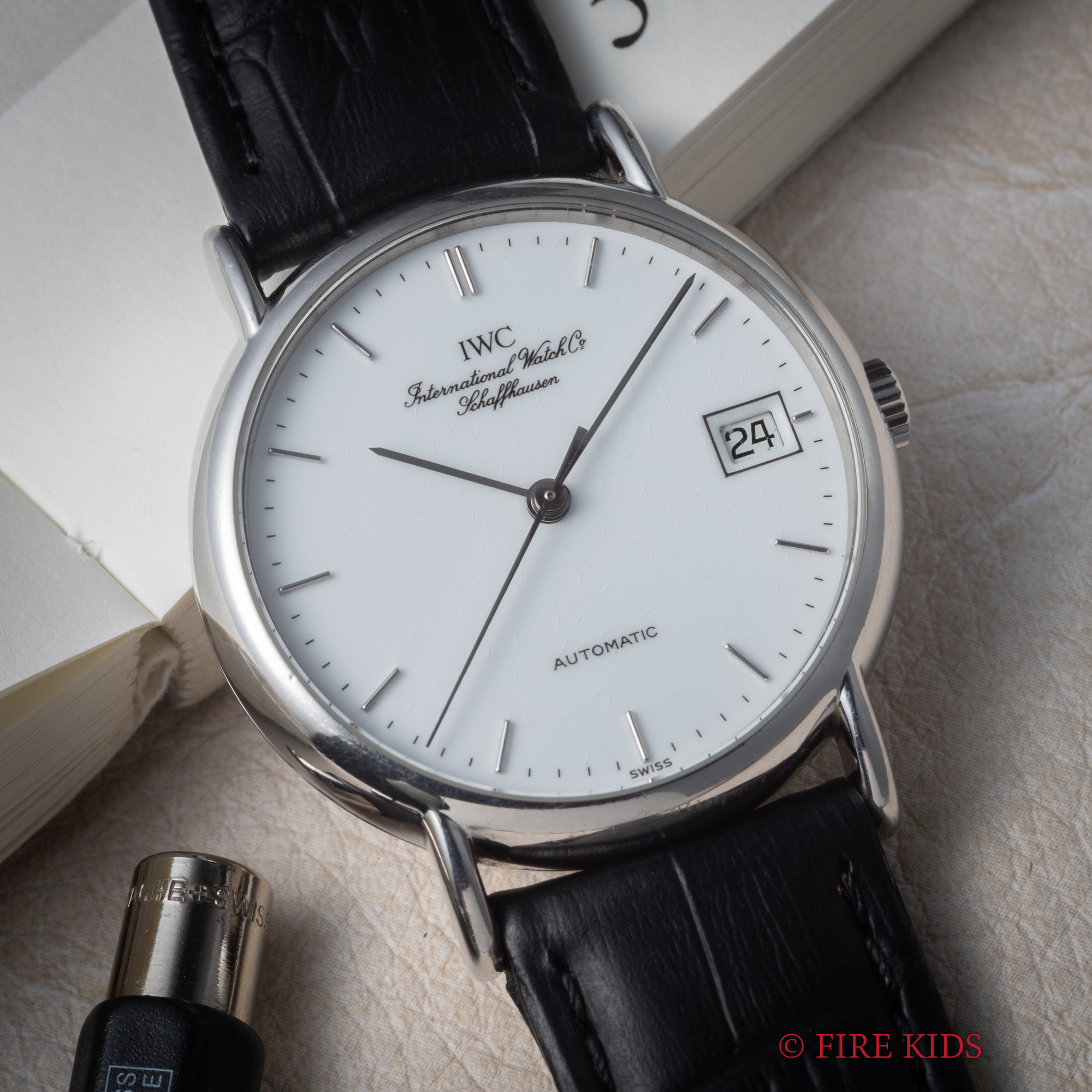IWC 1991年製 ポートフィノ エナメル文字盤 Ref.3513 自動巻き Cal.37521 純正尾錠