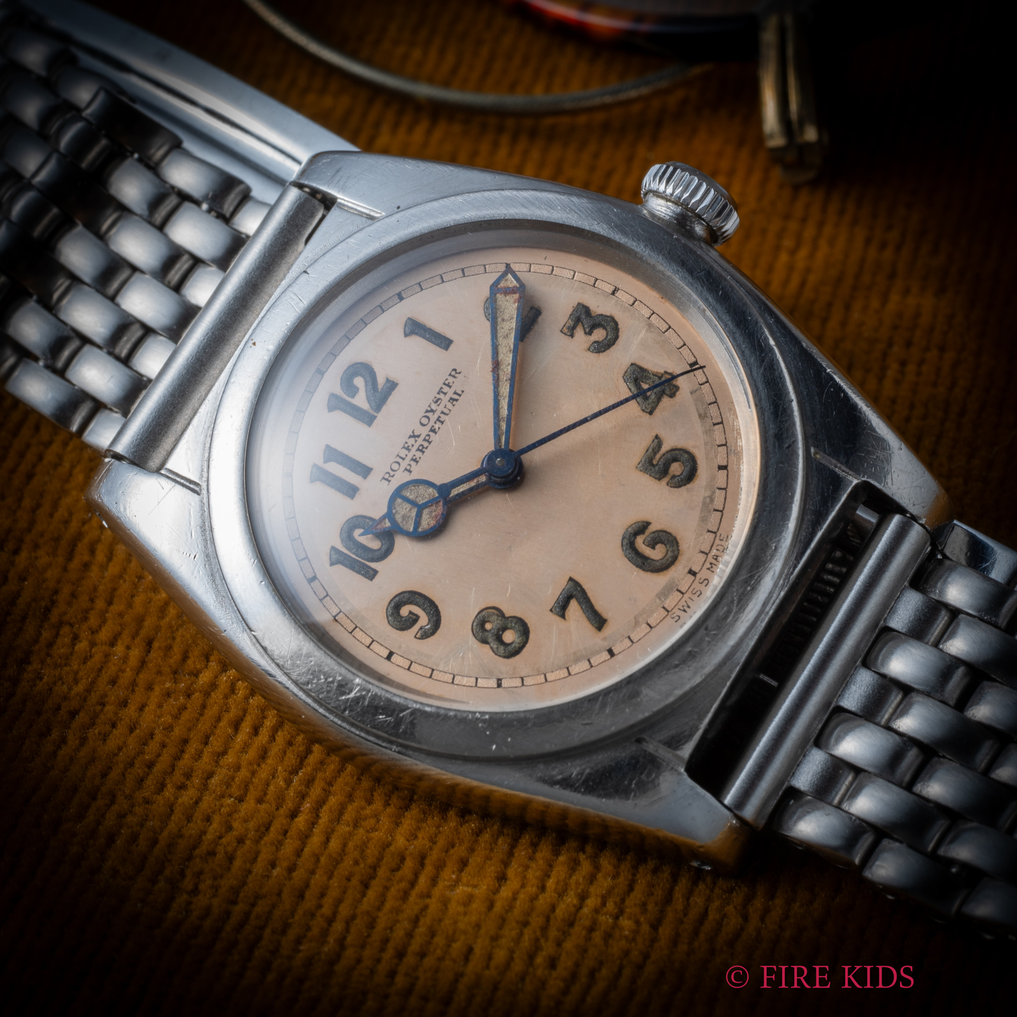 ロレックス バブルバック 1942年製 Ref.2940 コッパーカラー 全アラビア センターセコンド ベンツ針 自動巻き
