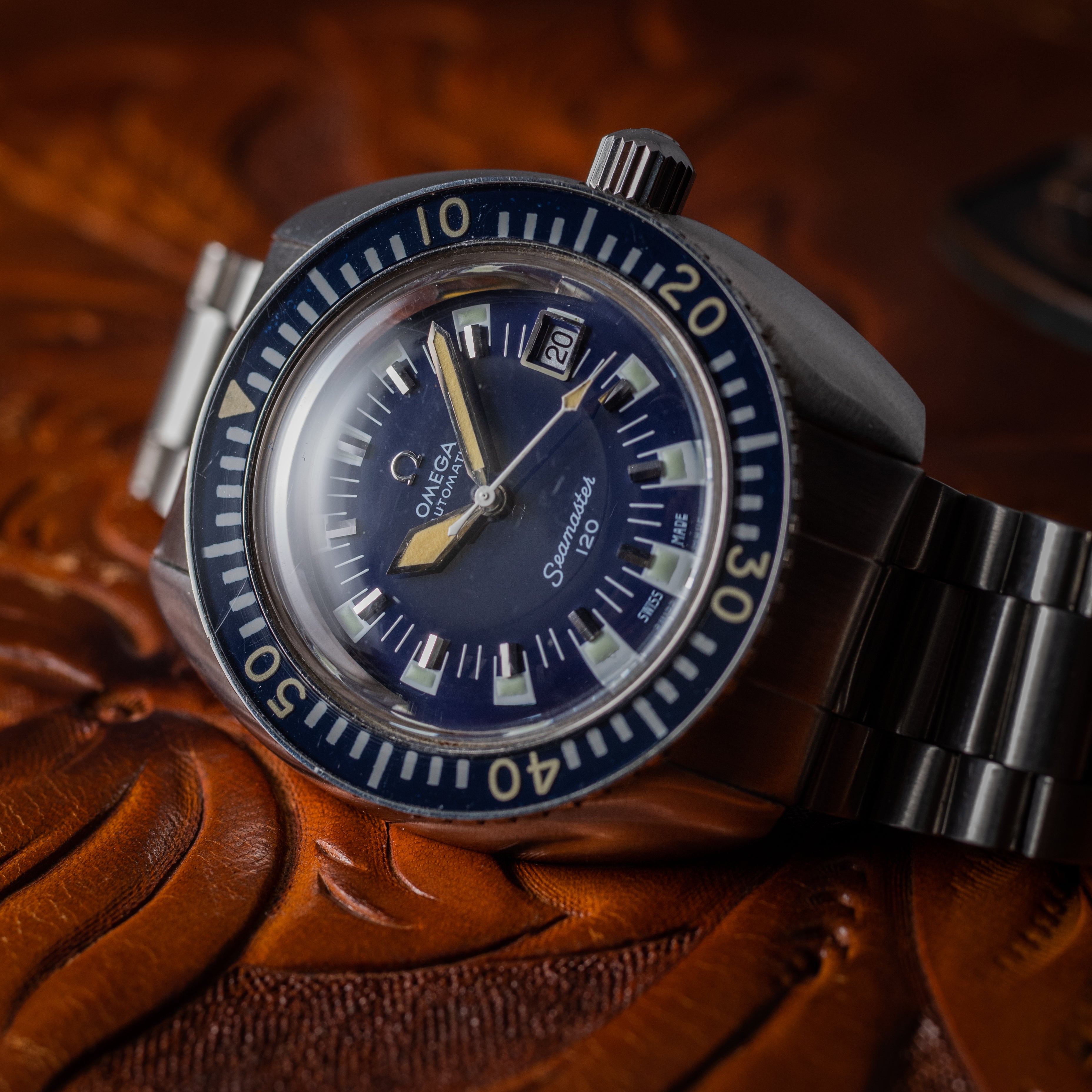 オメガ ディープブルー シーマスター120 1969年製 純正ステンレスブレス