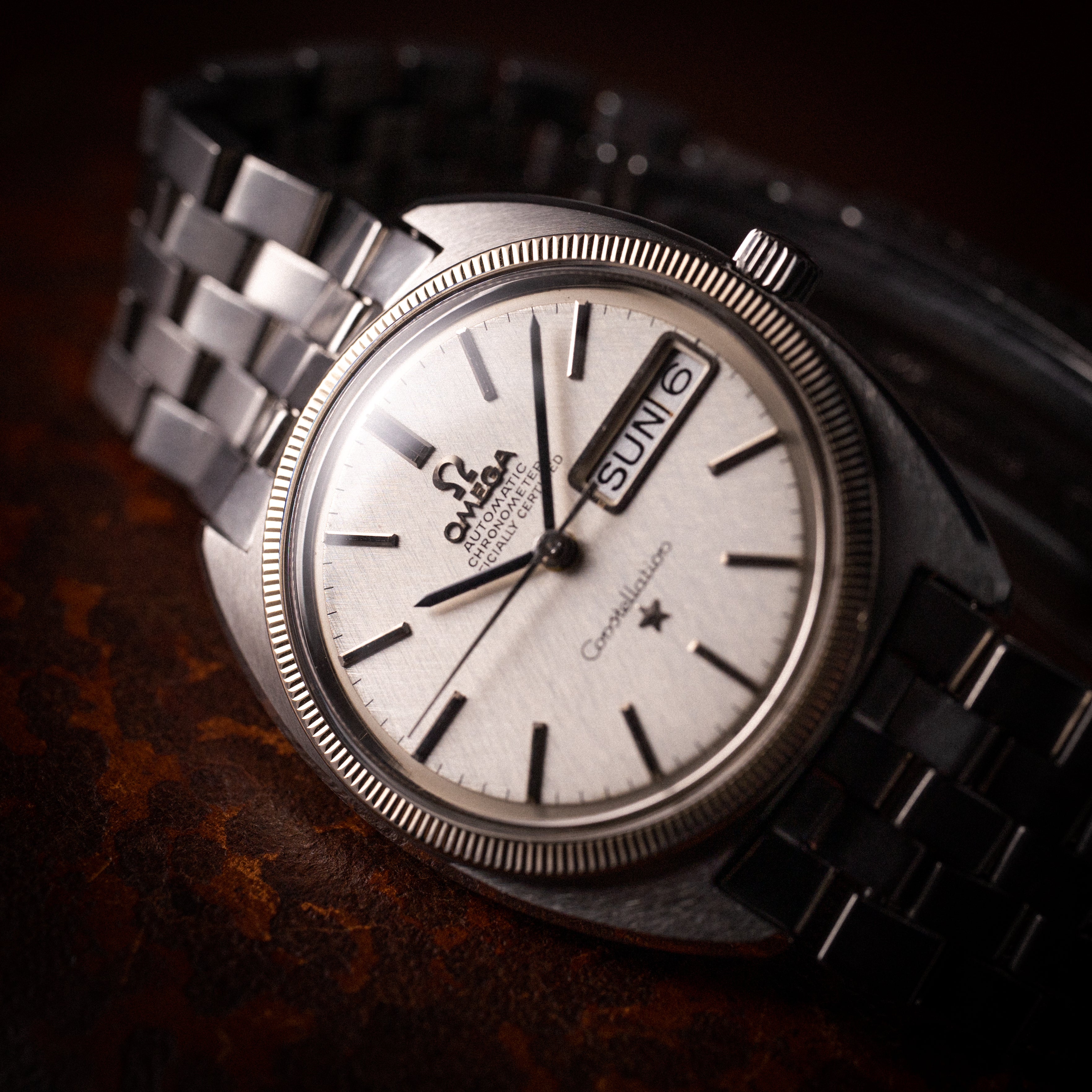 オメガ コンステレーション ジェンタ 1968年製 クロノメーター デイデイト リネンシルバーダイヤル