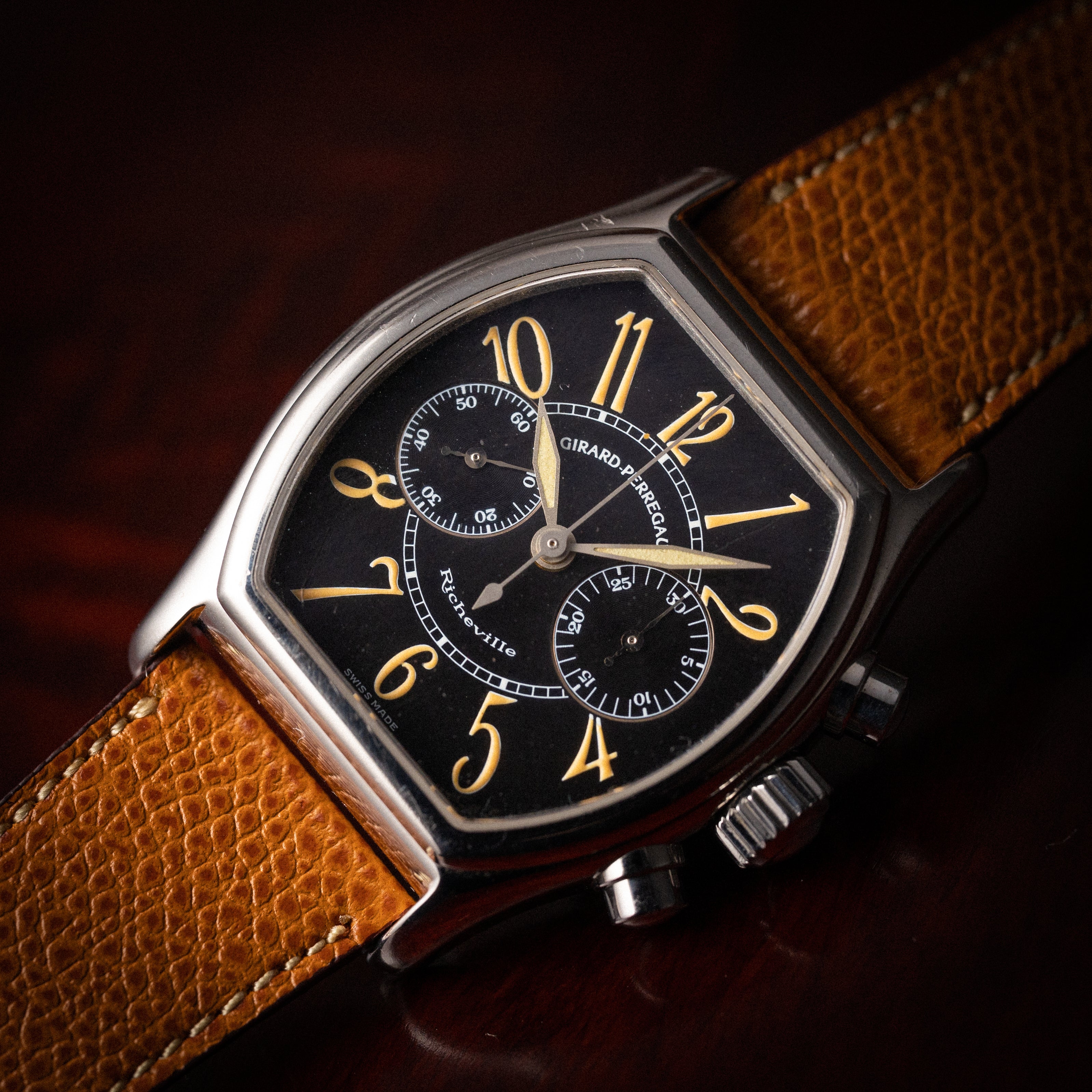 ジラールペルゴ リシュビル ブラックアラビアダイヤル 1990年代製 手巻き
