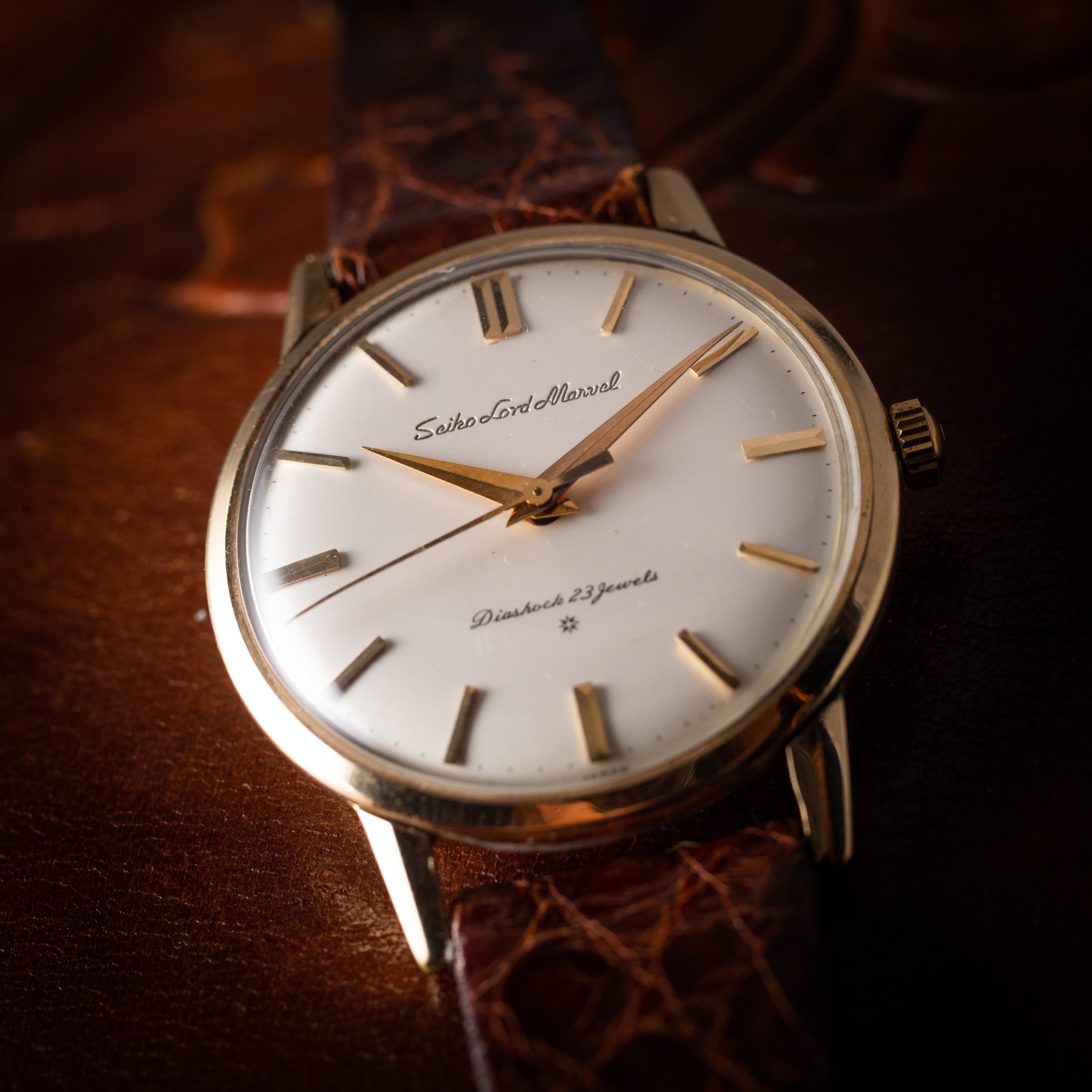 セイコー ロードマーベル 1961年製 手巻き GF 純正尾錠付き