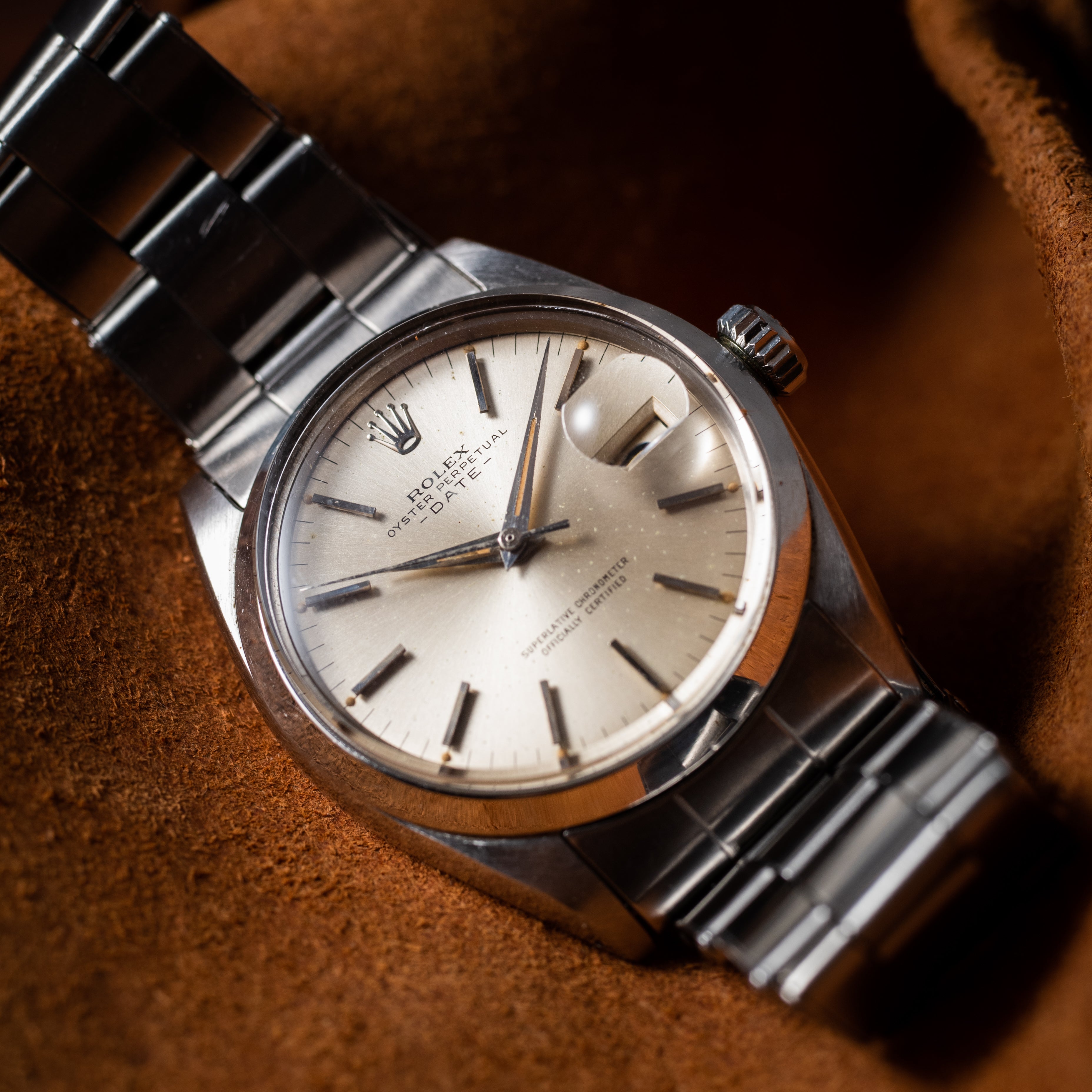 ロレックス 1963年製 オイスターパーペチュアルデイト Ref.1500 剣針 シルバーダイヤル