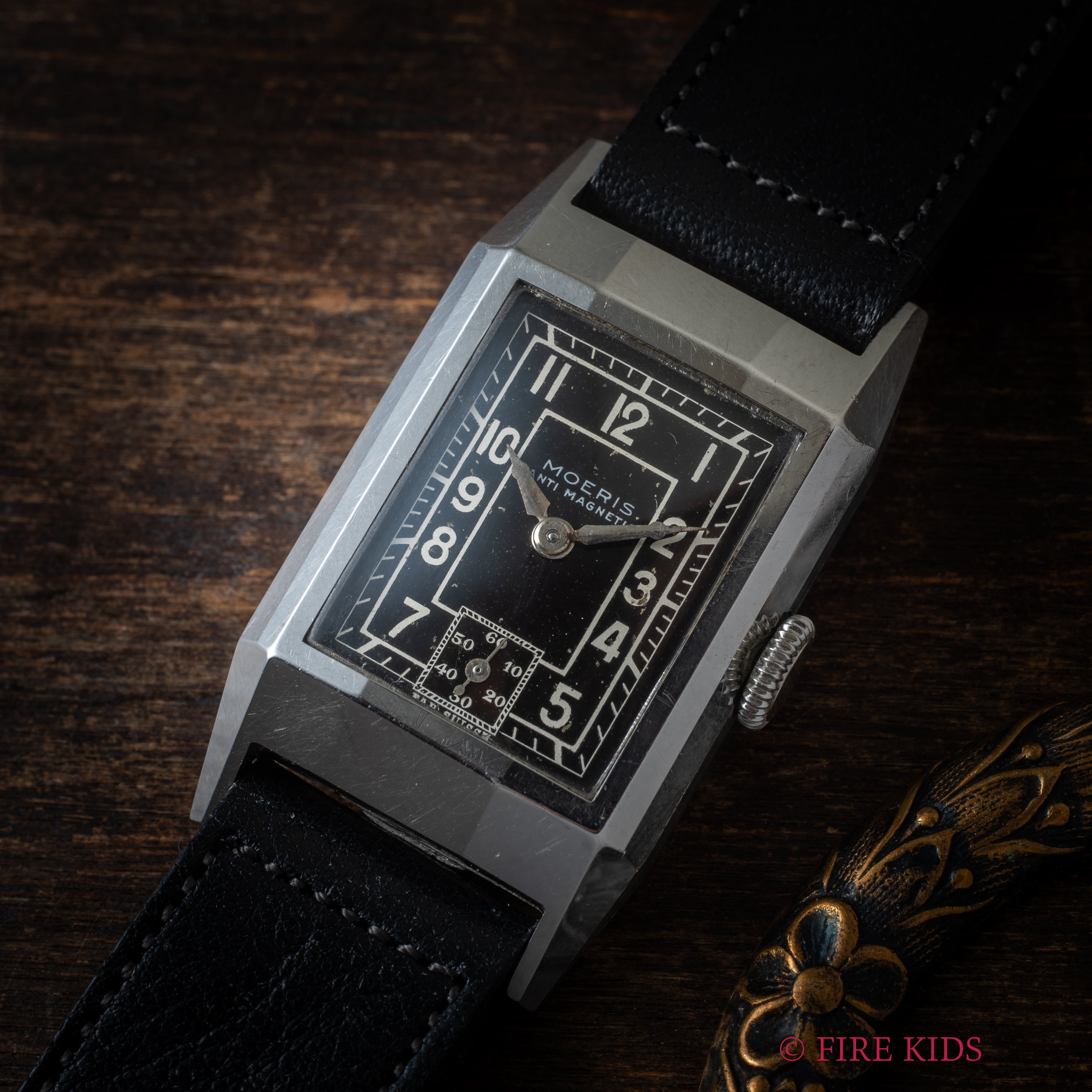 モーリス レクタンギュラー 手巻き 1940年代 ブラックアラビアダイヤル