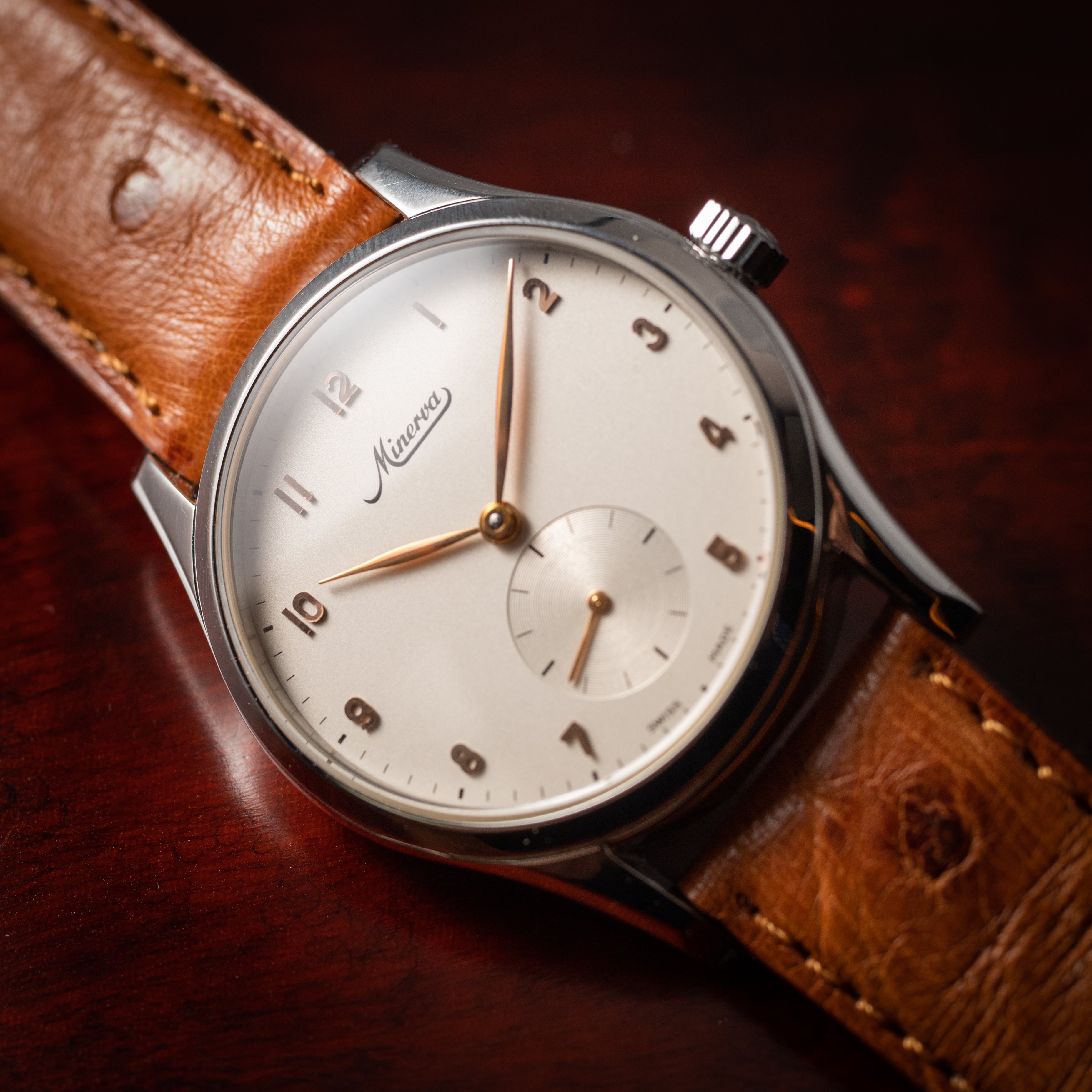 ミネルバ ピタゴラス 未使用 1990年代製 純正オーストリッチ