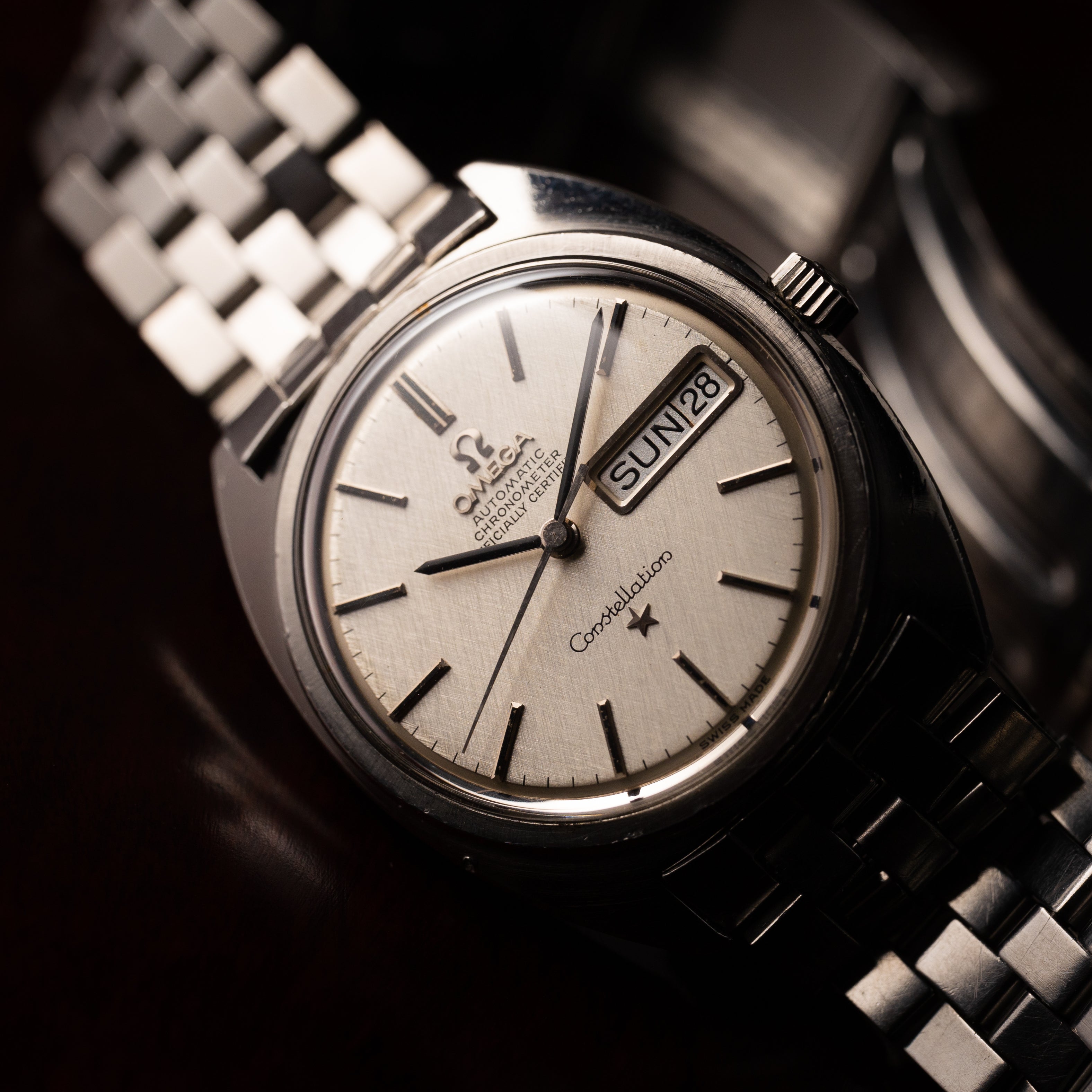 オメガ コンステレーション ジェンタ 1968年製 リネンダイヤル デイデイト ブレス付き