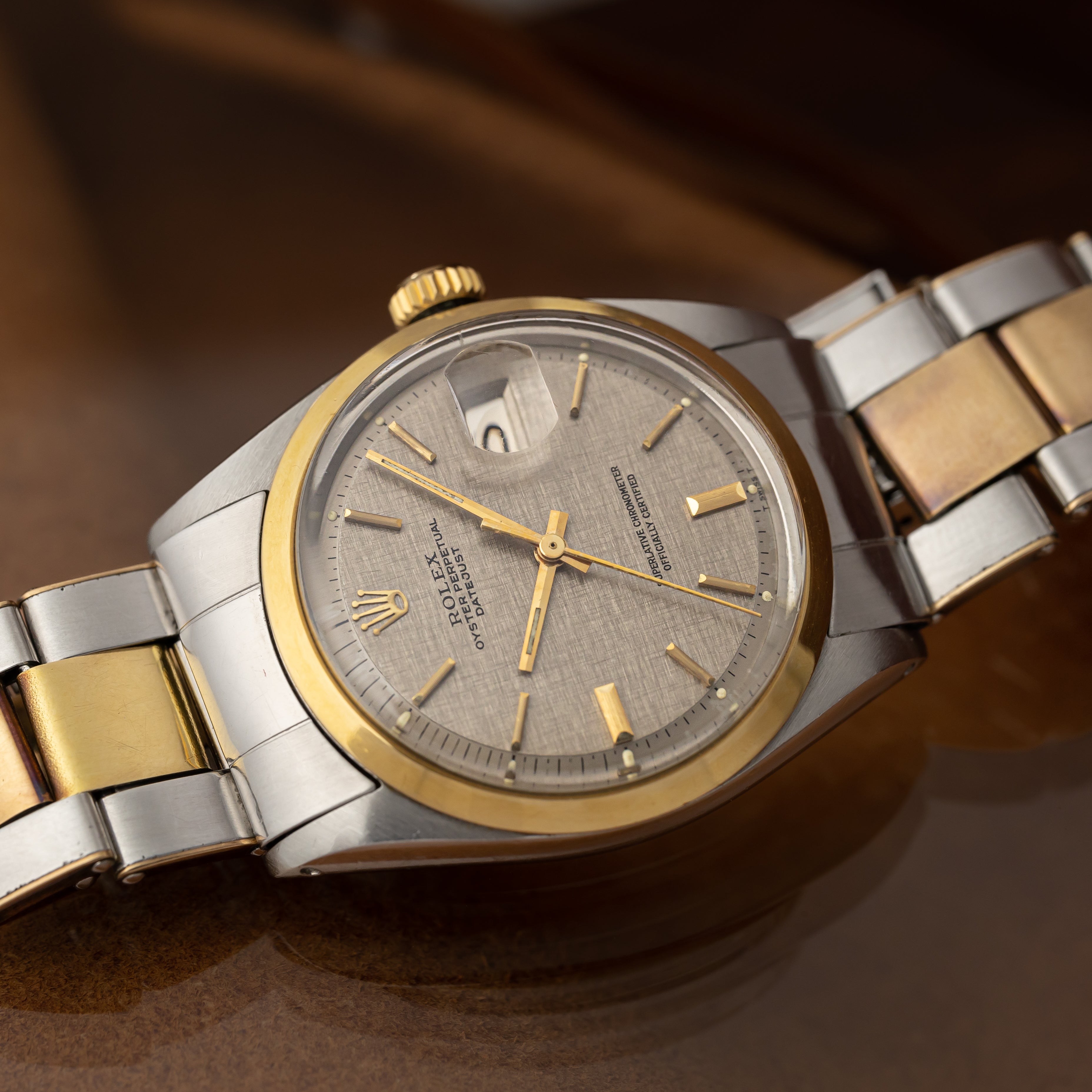 ロレックス デイトジャスト 1970年製/昭和45年製 コンビ グレーリネンダイヤル Ref.1600