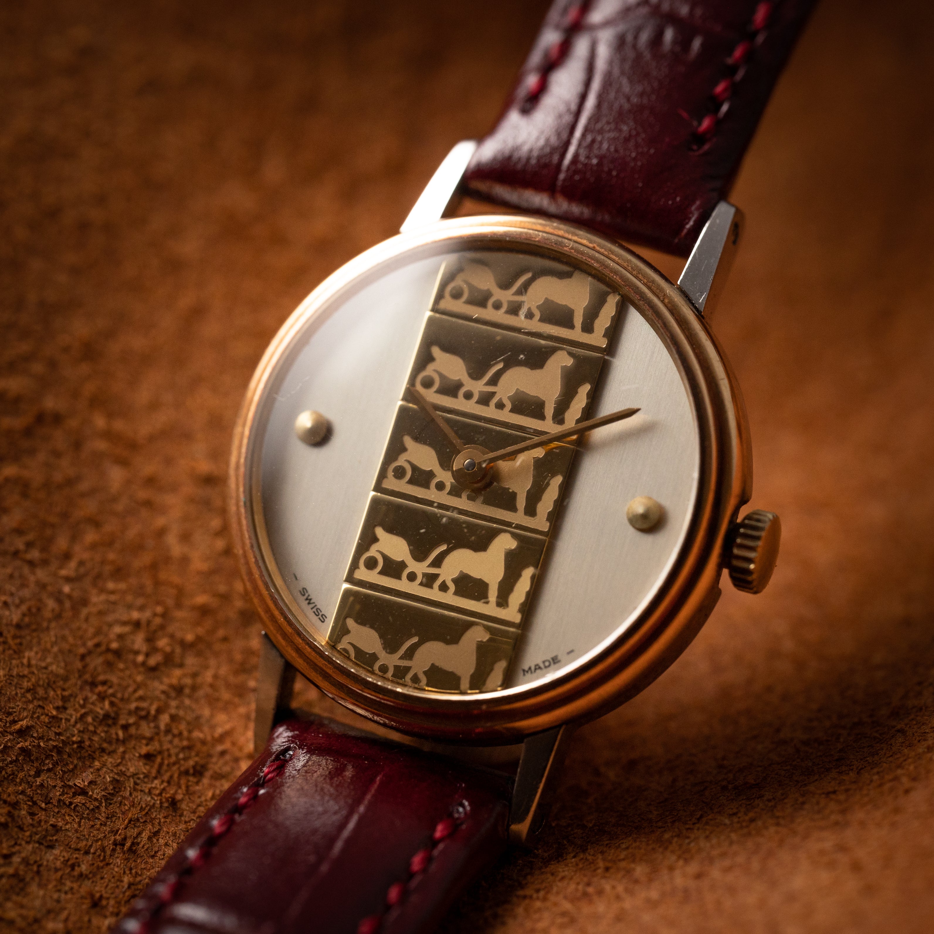 エルメス レディース ラウンド コンビ 1980年代製 手巻き 純正尾錠付き